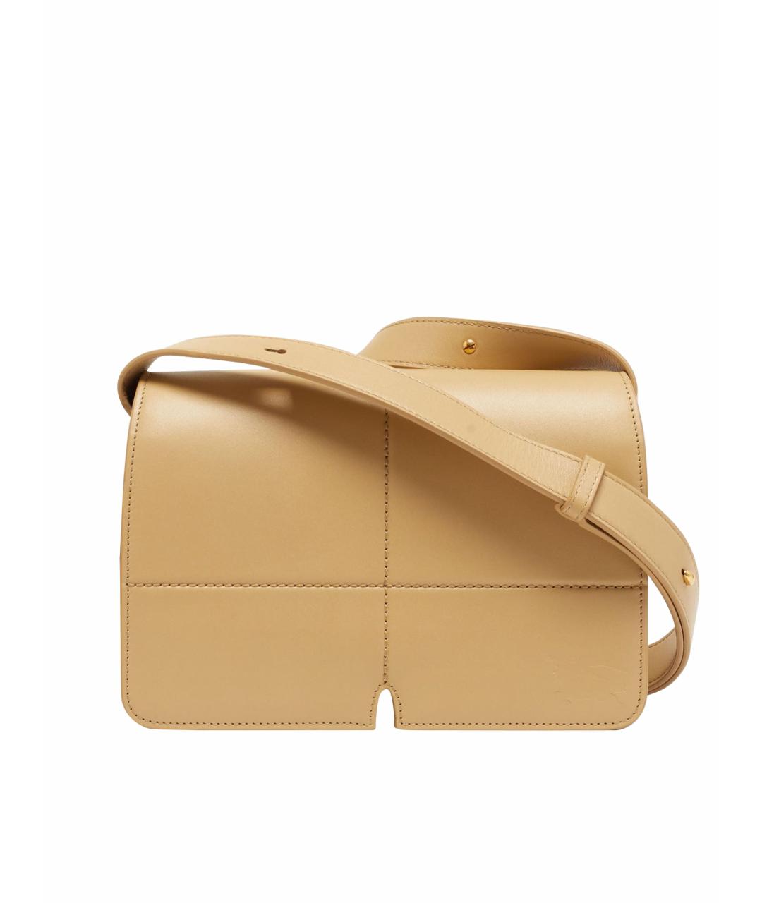 BURBERRY Бежевая кожаная сумка через плечо, фото 1