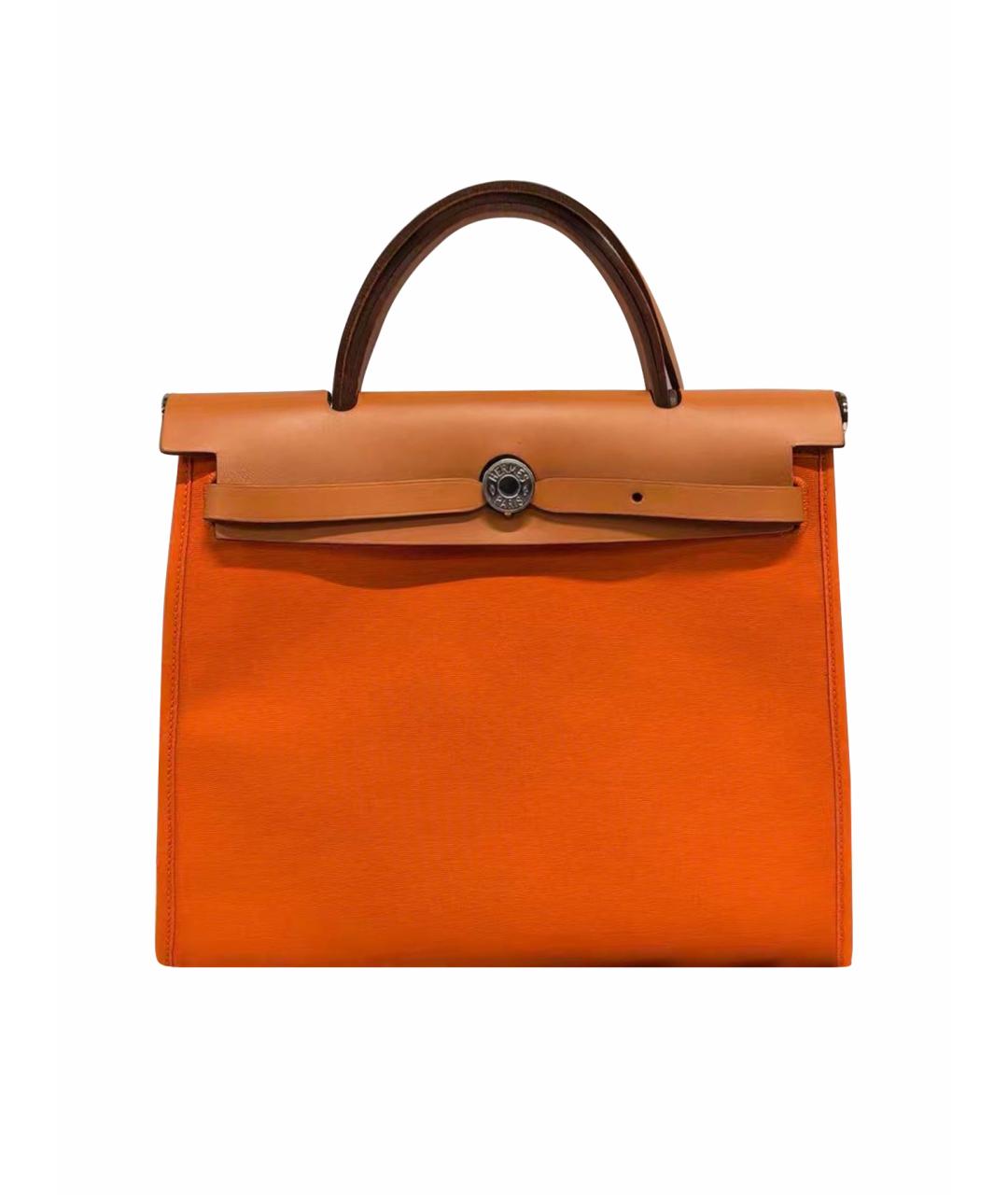 HERMES Оранжевая кожаная сумка через плечо, фото 1