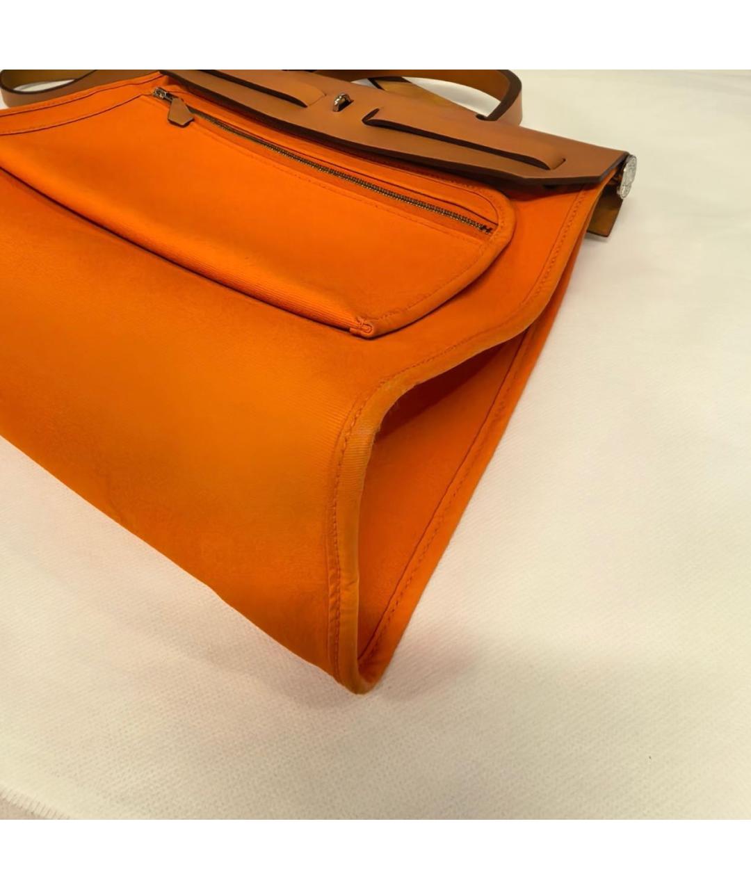 HERMES Оранжевая кожаная сумка через плечо, фото 4