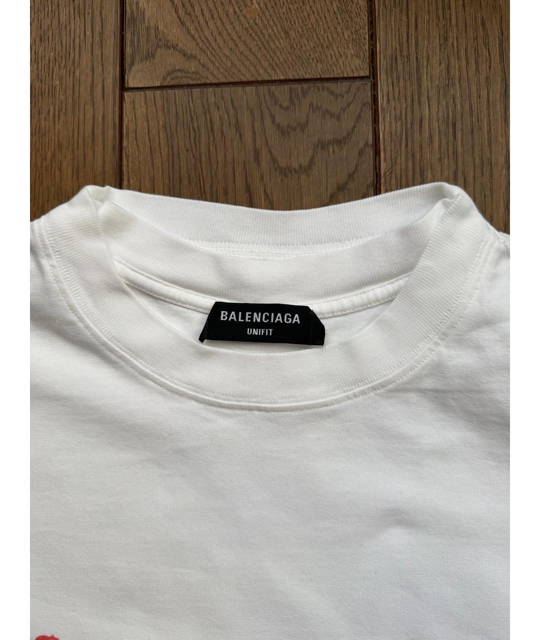 BALENCIAGA Белая хлопковая футболка, фото 3