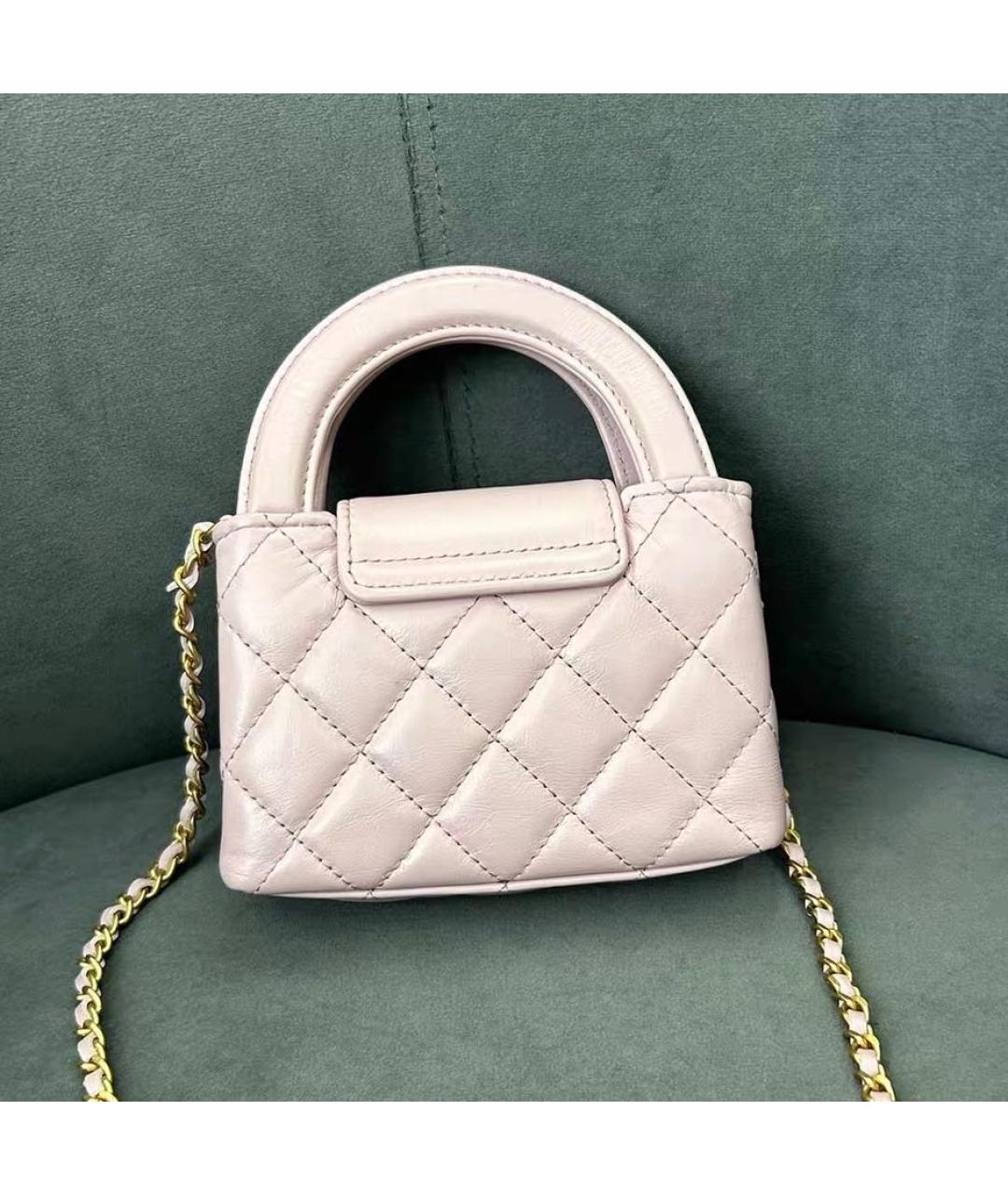 CHANEL Розовая кожаная сумка через плечо, фото 4