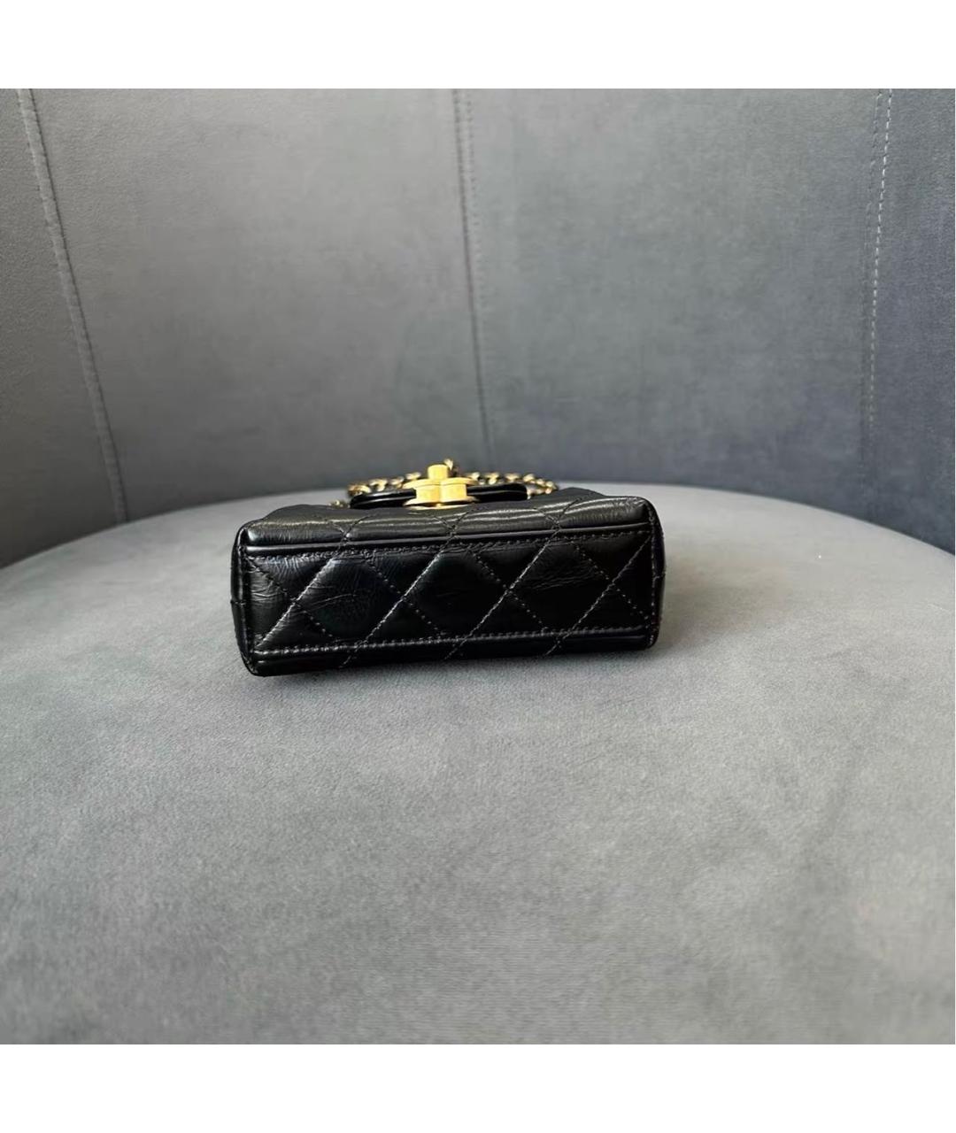 CHANEL Черная кожаная сумка через плечо, фото 4