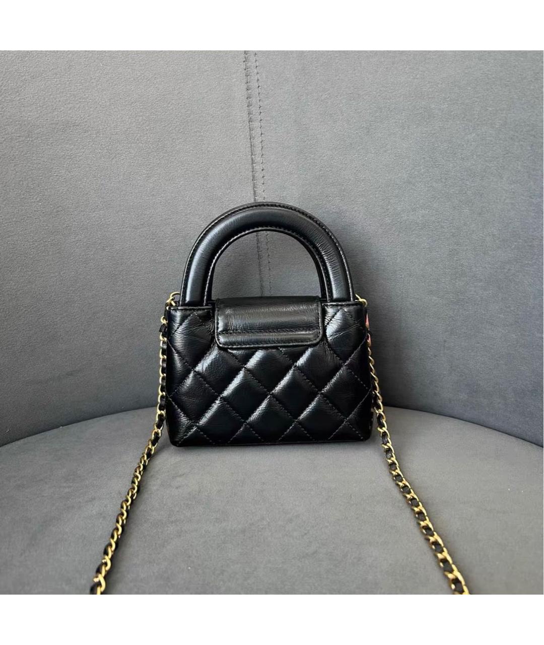 CHANEL Черная кожаная сумка через плечо, фото 3