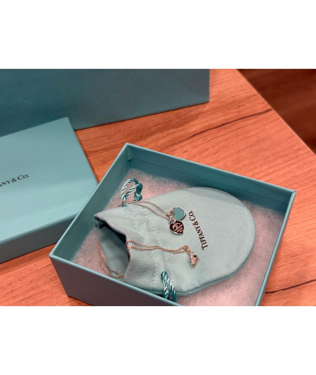TIFFANY&CO Бирюзовая серебряная подвеска, фото 7