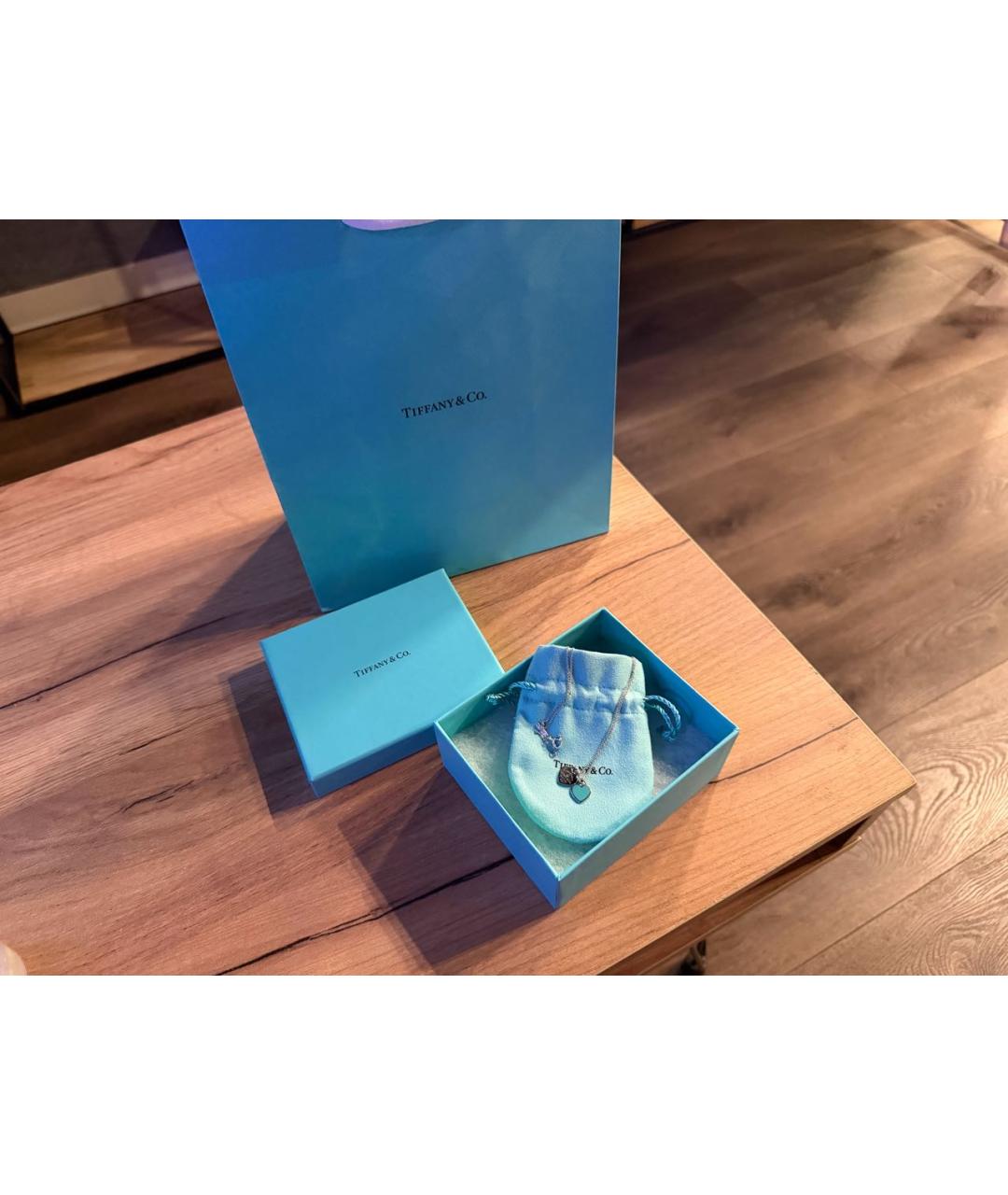 TIFFANY&CO Бирюзовая серебряная подвеска, фото 6
