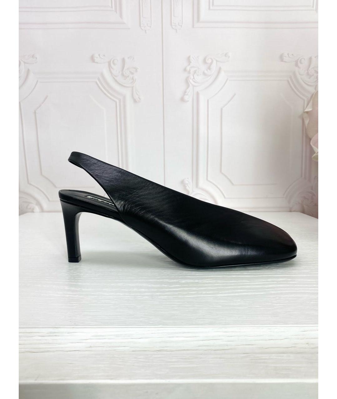 JIL SANDER Черные кожаные босоножки, фото 9