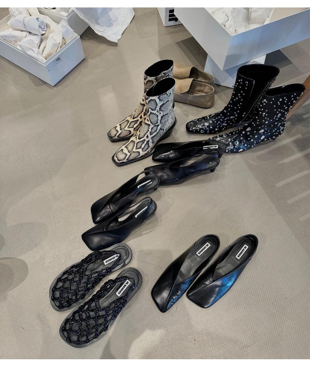 JIL SANDER Черные кожаные босоножки, фото 8