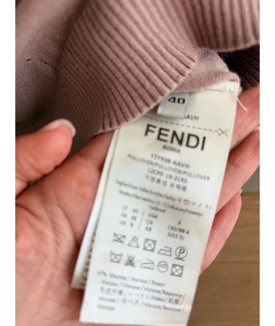 FENDI Бежевая вискозная майка, фото 4