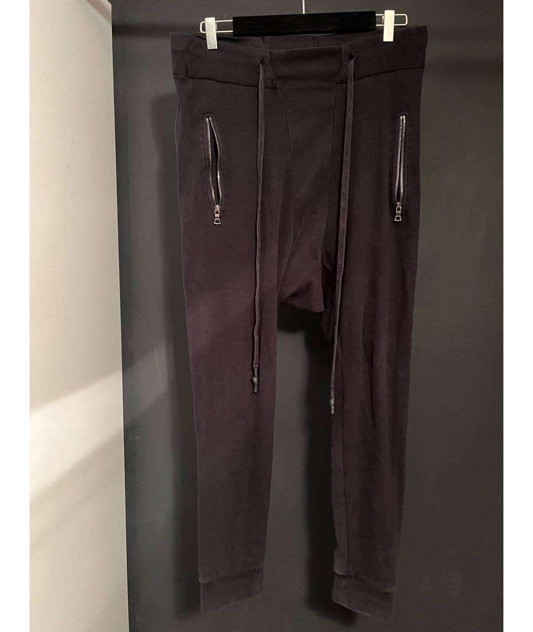 BORIS BIDJAN Черные хлопковые повседневные брюки, фото 4