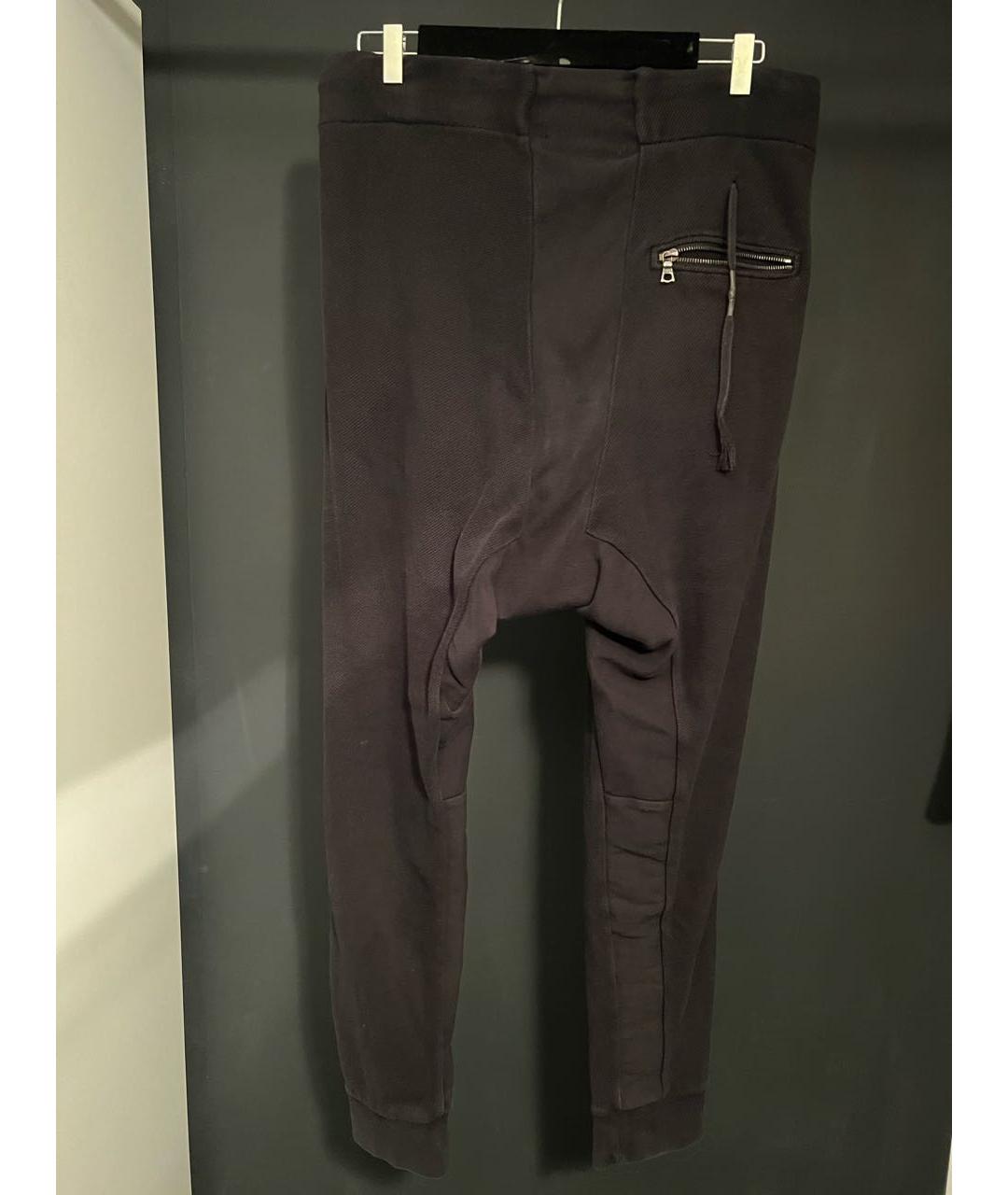 BORIS BIDJAN Черные хлопковые повседневные брюки, фото 2