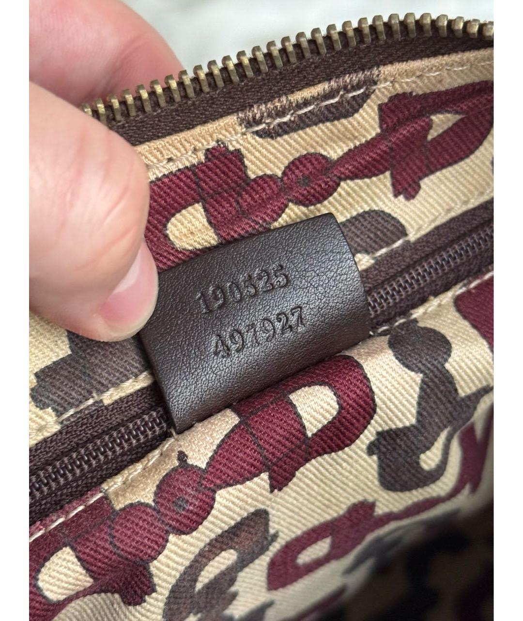 GUCCI Коричневая кожаная сумка с короткими ручками, фото 5