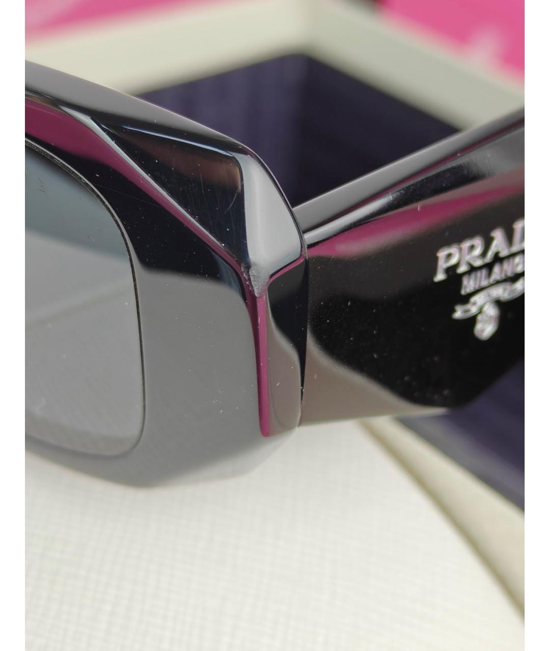 PRADA Черные пластиковые солнцезащитные очки, фото 8