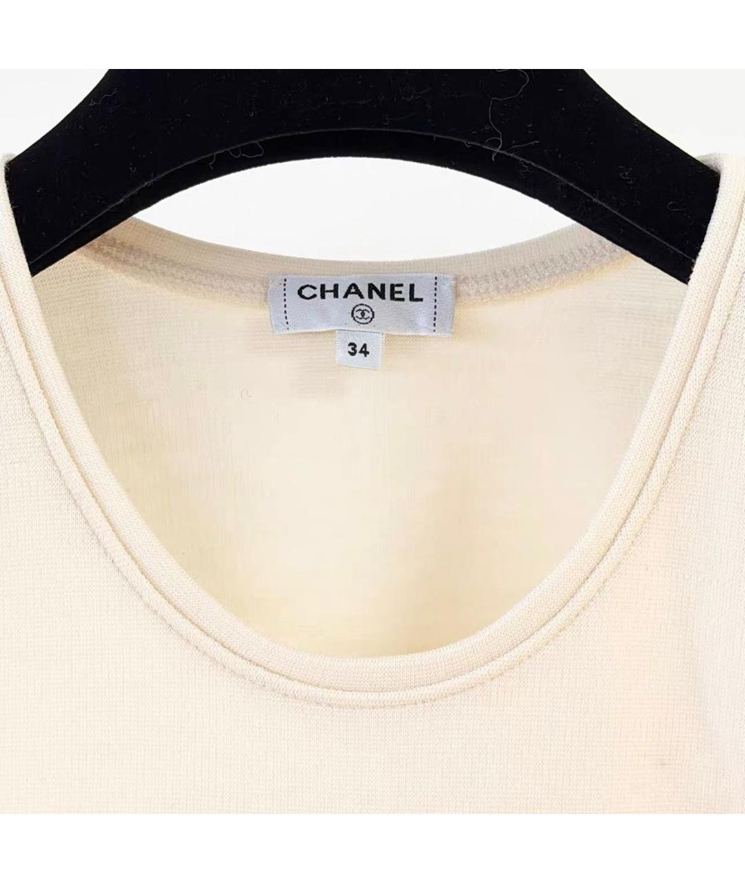 CHANEL Бежевая майка, фото 4