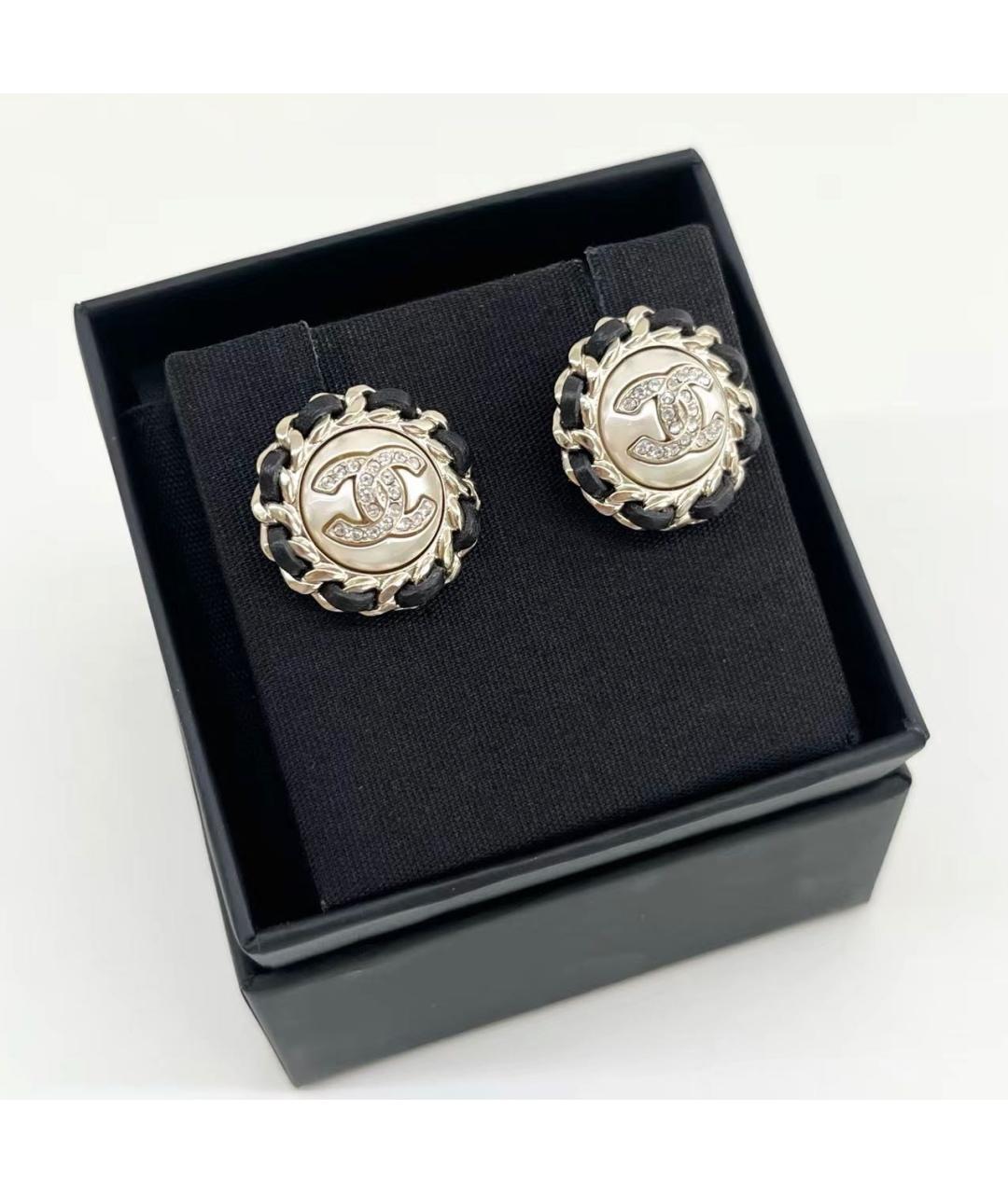 CHANEL Серебряные металлические серьги, фото 2