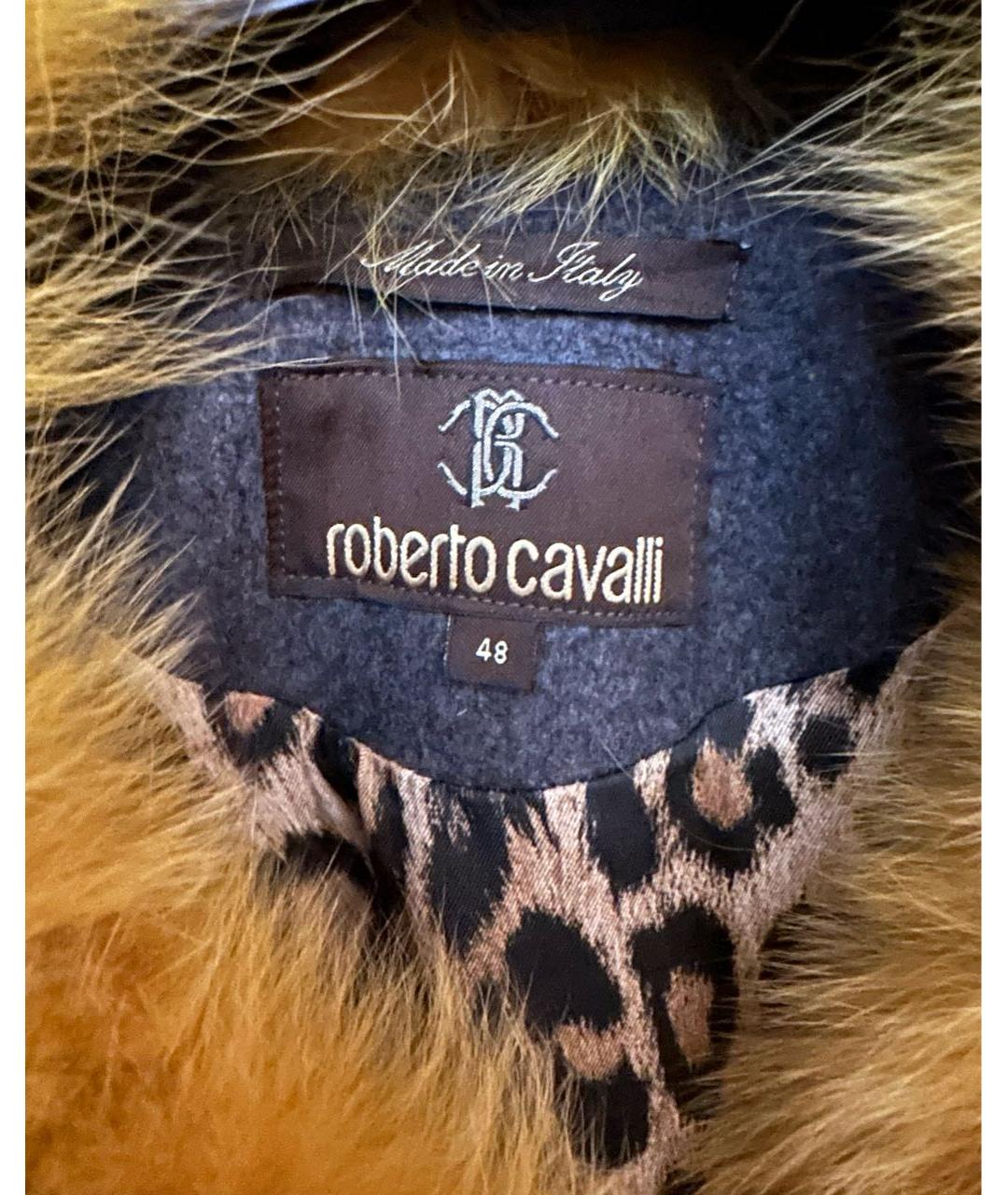 ROBERTO CAVALLI Серое пальто, фото 3
