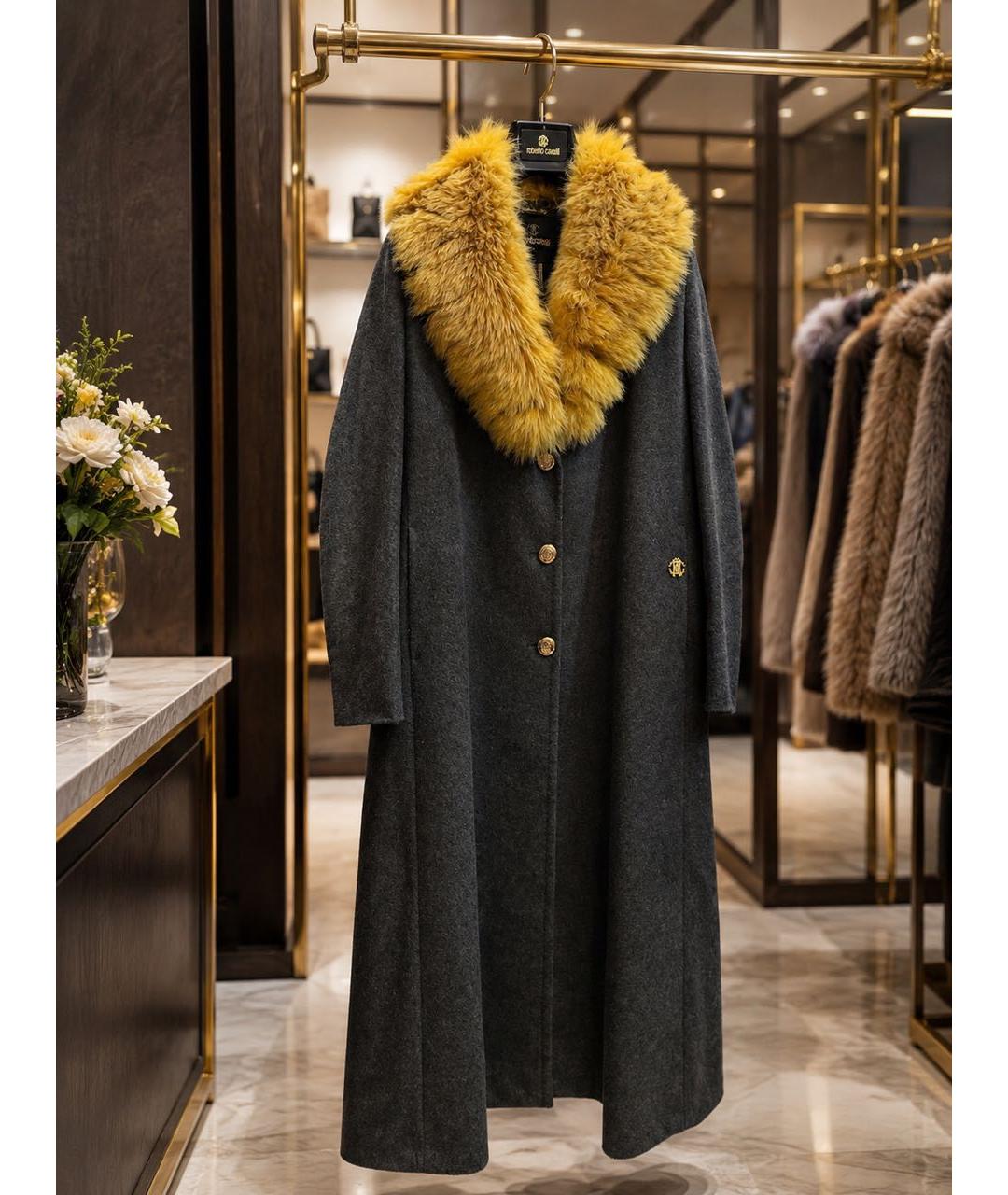 ROBERTO CAVALLI Серое пальто, фото 2
