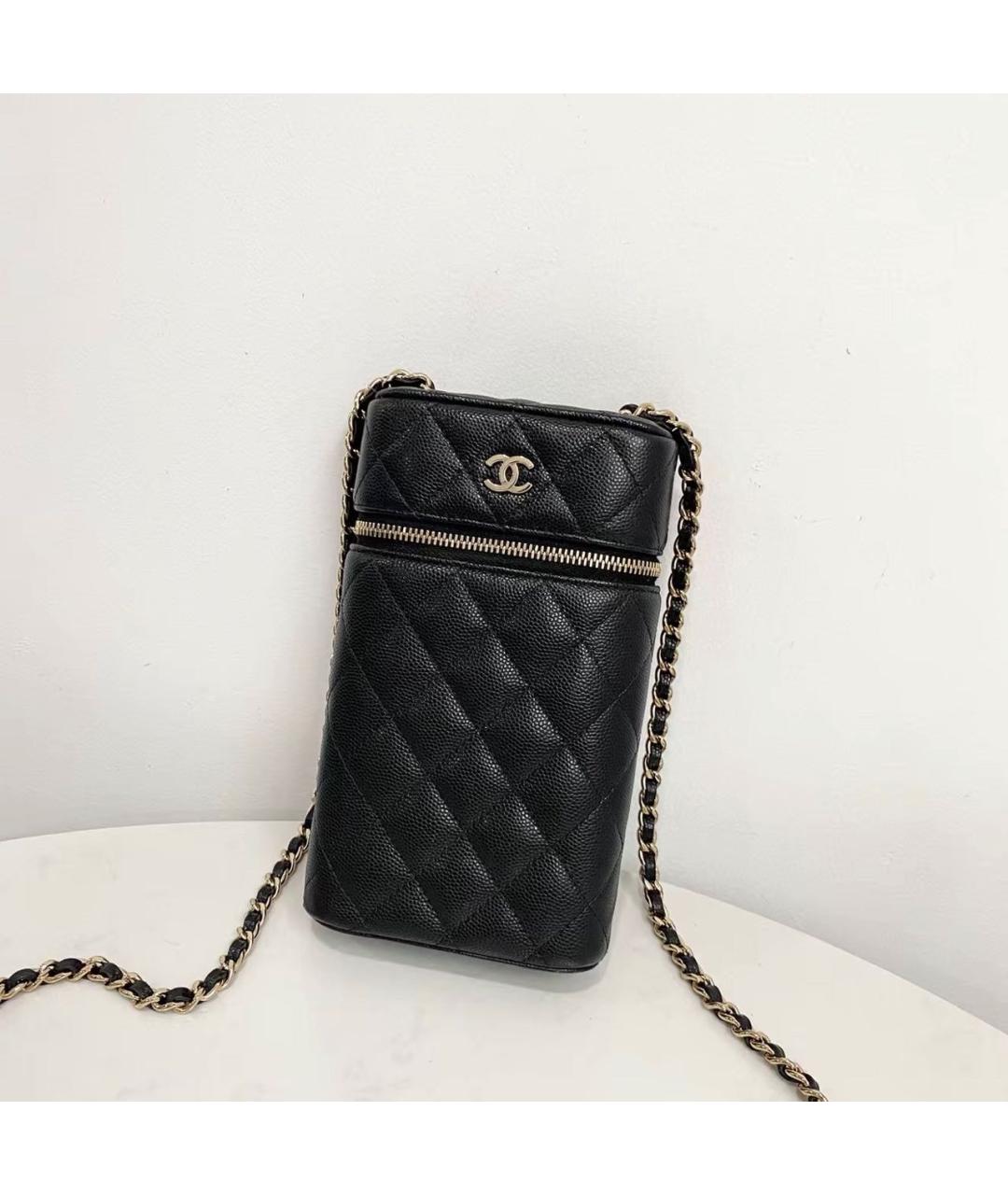 CHANEL Черная кожаная сумка через плечо, фото 8