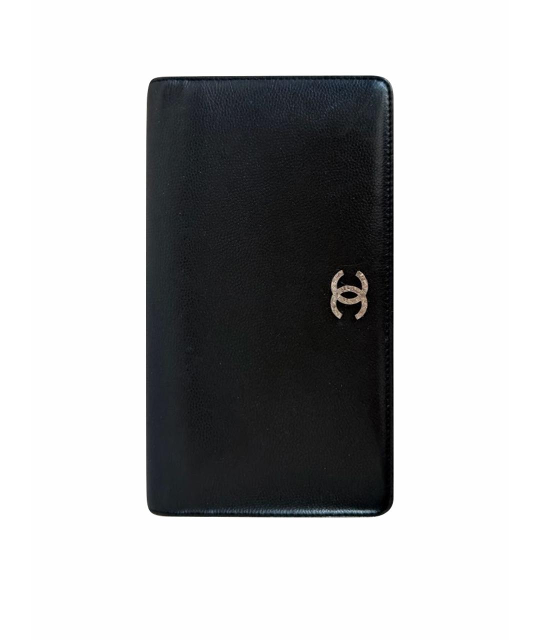 CHANEL Черный кожаный кошелек, фото 1
