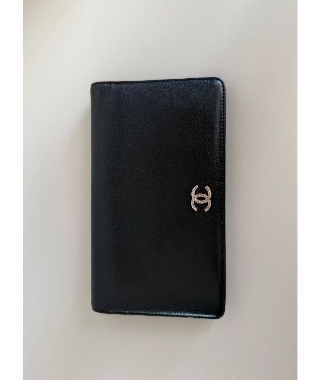 CHANEL Черный кожаный кошелек, фото 4