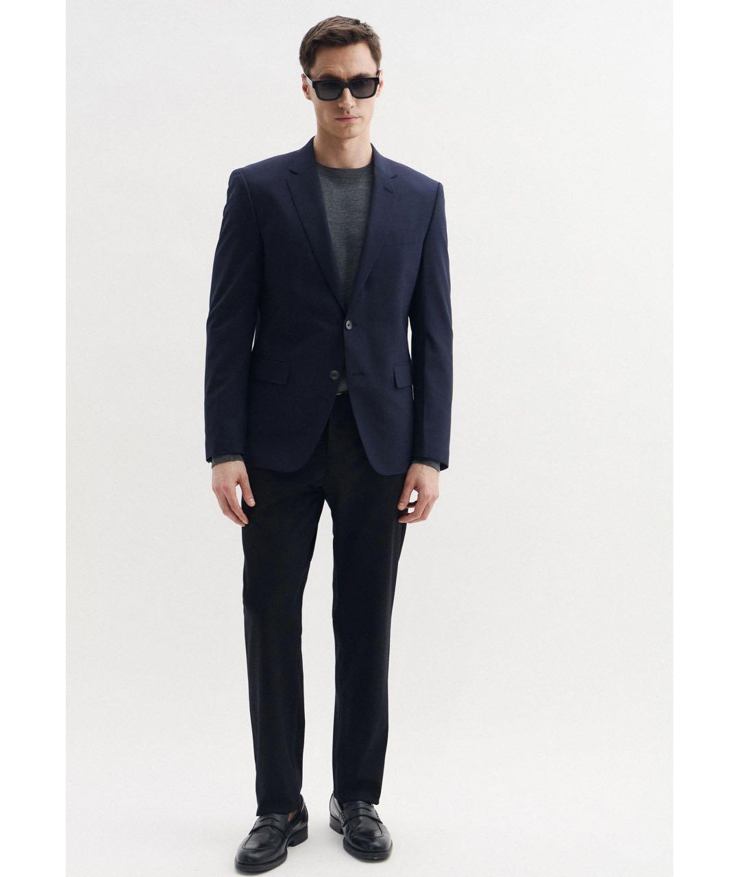 HUGO BOSS Темно-синий шелковый пиджак, фото 8