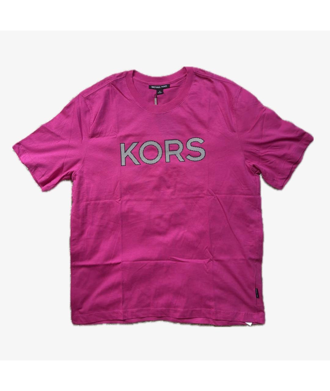 MICHAEL KORS Розовая хлопковая футболка, фото 2