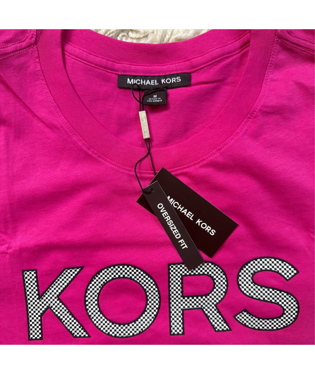 MICHAEL KORS Розовая хлопковая футболка, фото 4