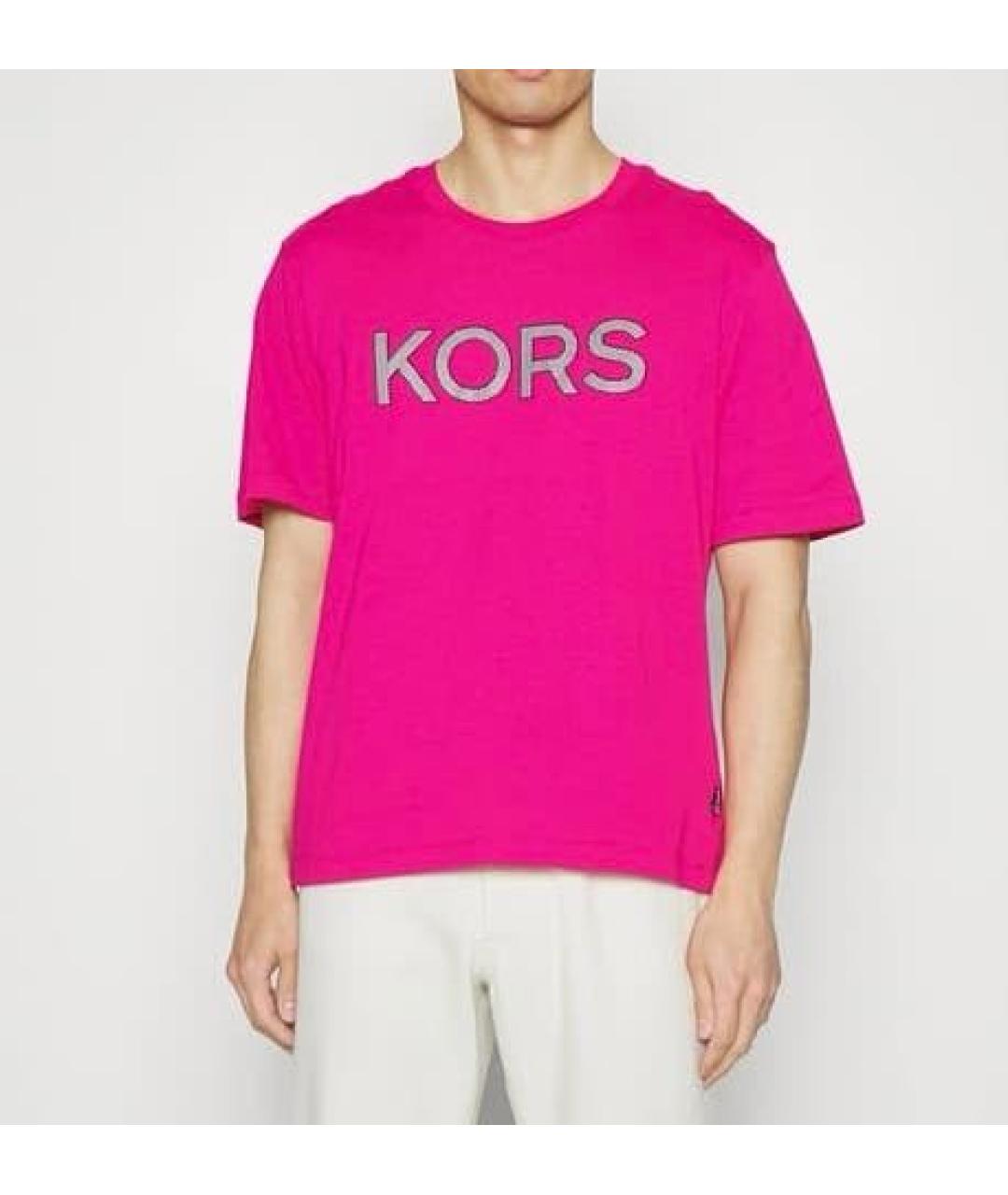 MICHAEL KORS Розовая хлопковая футболка, фото 6