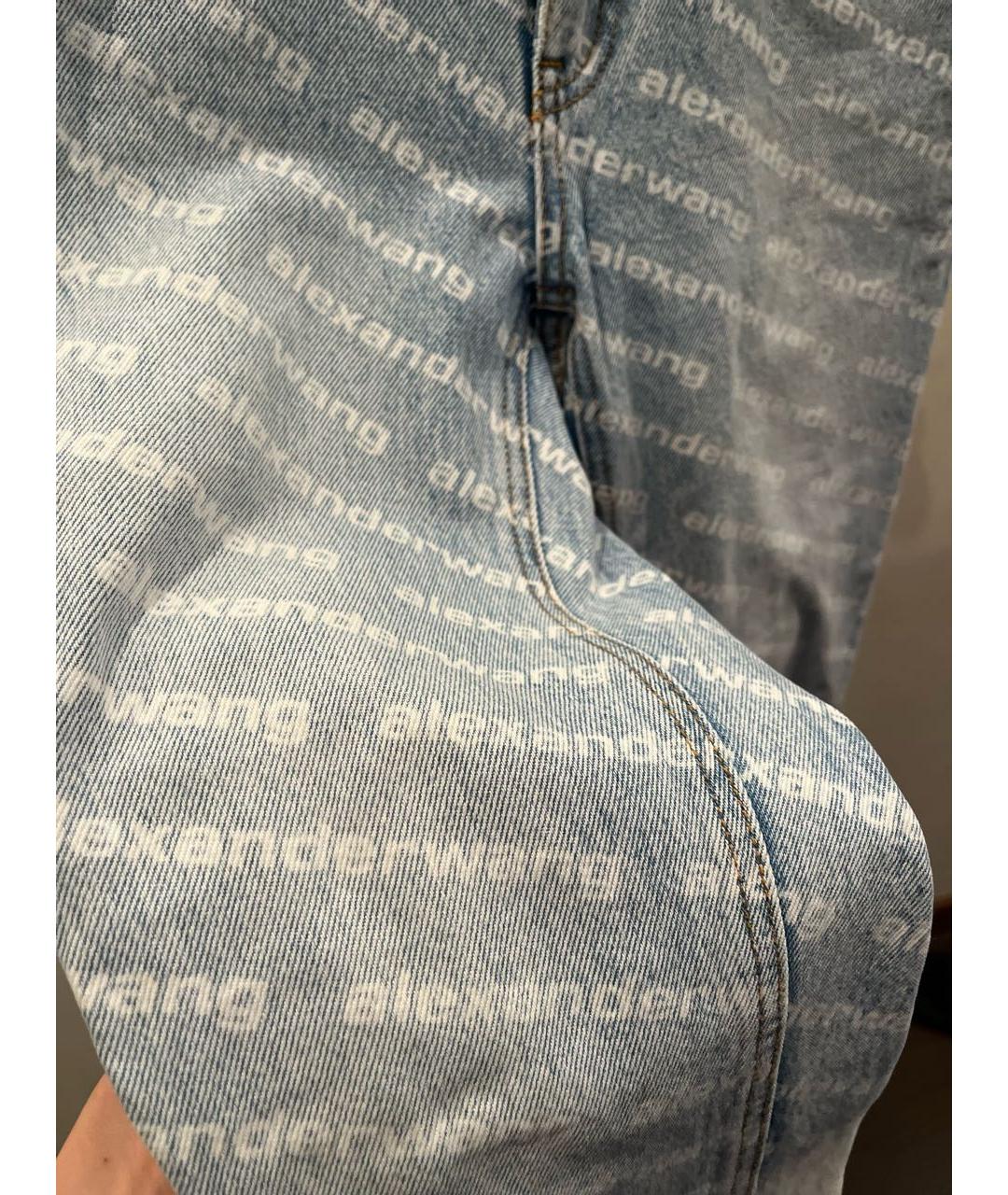 ALEXANDER WANG Голубые хлопковые прямые джинсы, фото 3