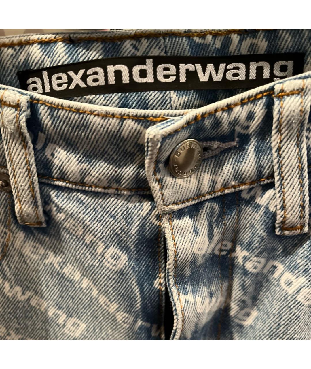 ALEXANDER WANG Голубые хлопковые прямые джинсы, фото 2