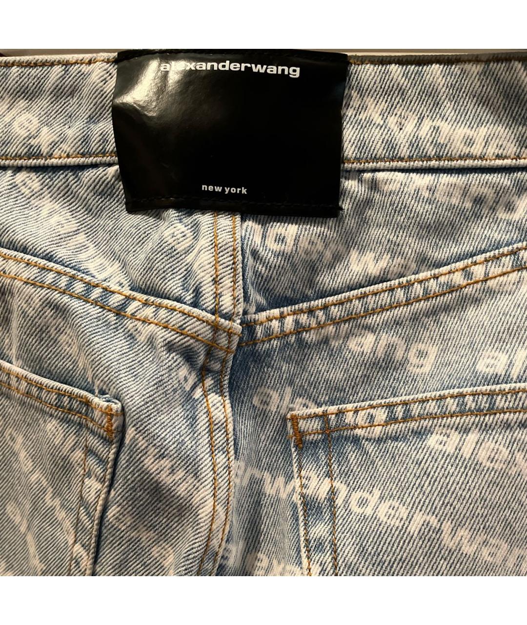 ALEXANDER WANG Голубые хлопковые прямые джинсы, фото 4