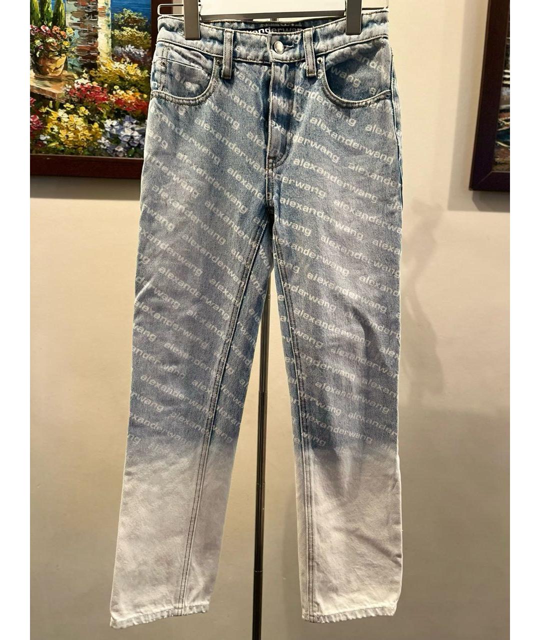 ALEXANDER WANG Голубые хлопковые прямые джинсы, фото 5