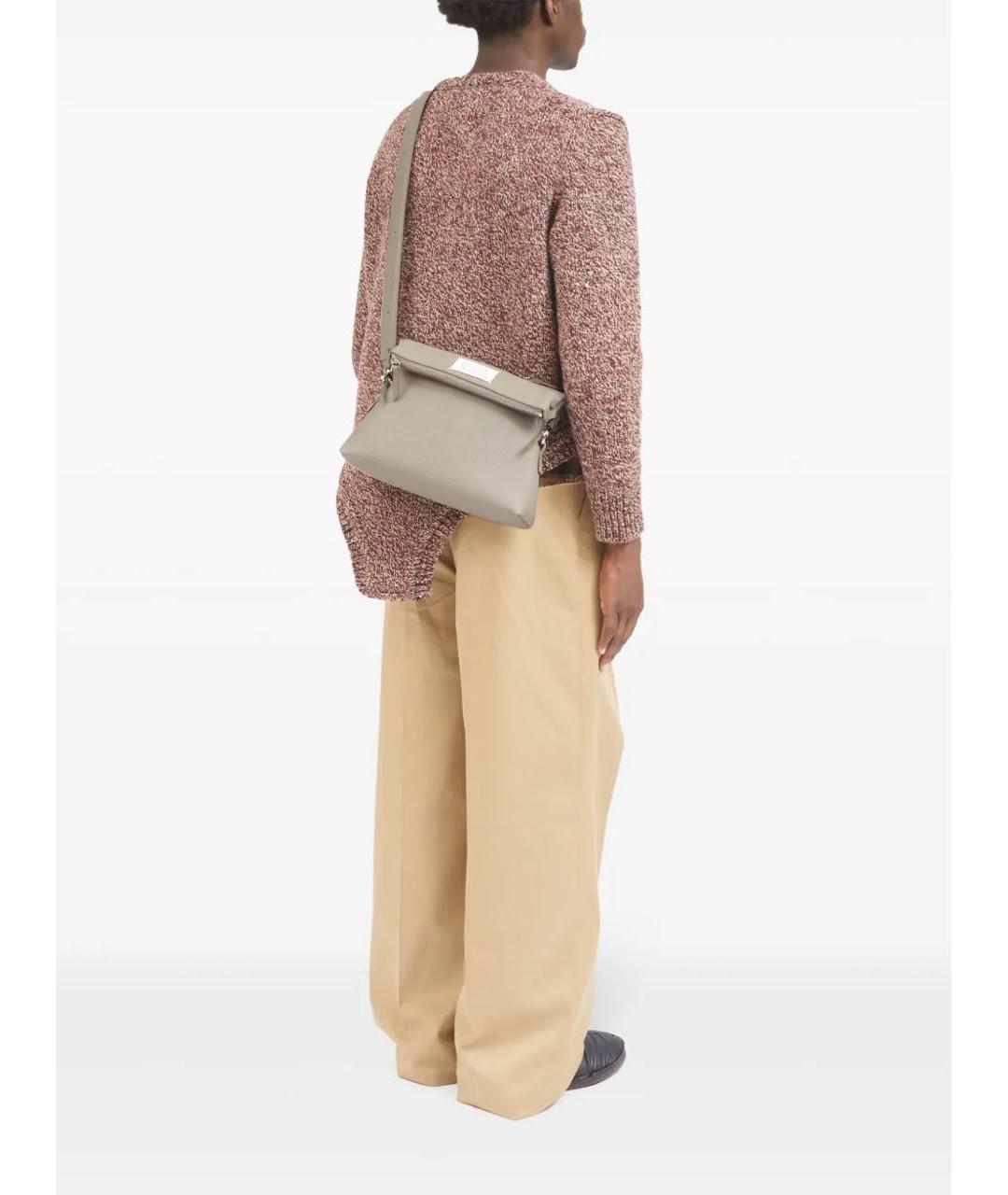 MAISON MARGIELA Бежевая кожаная сумка на плечо, фото 8