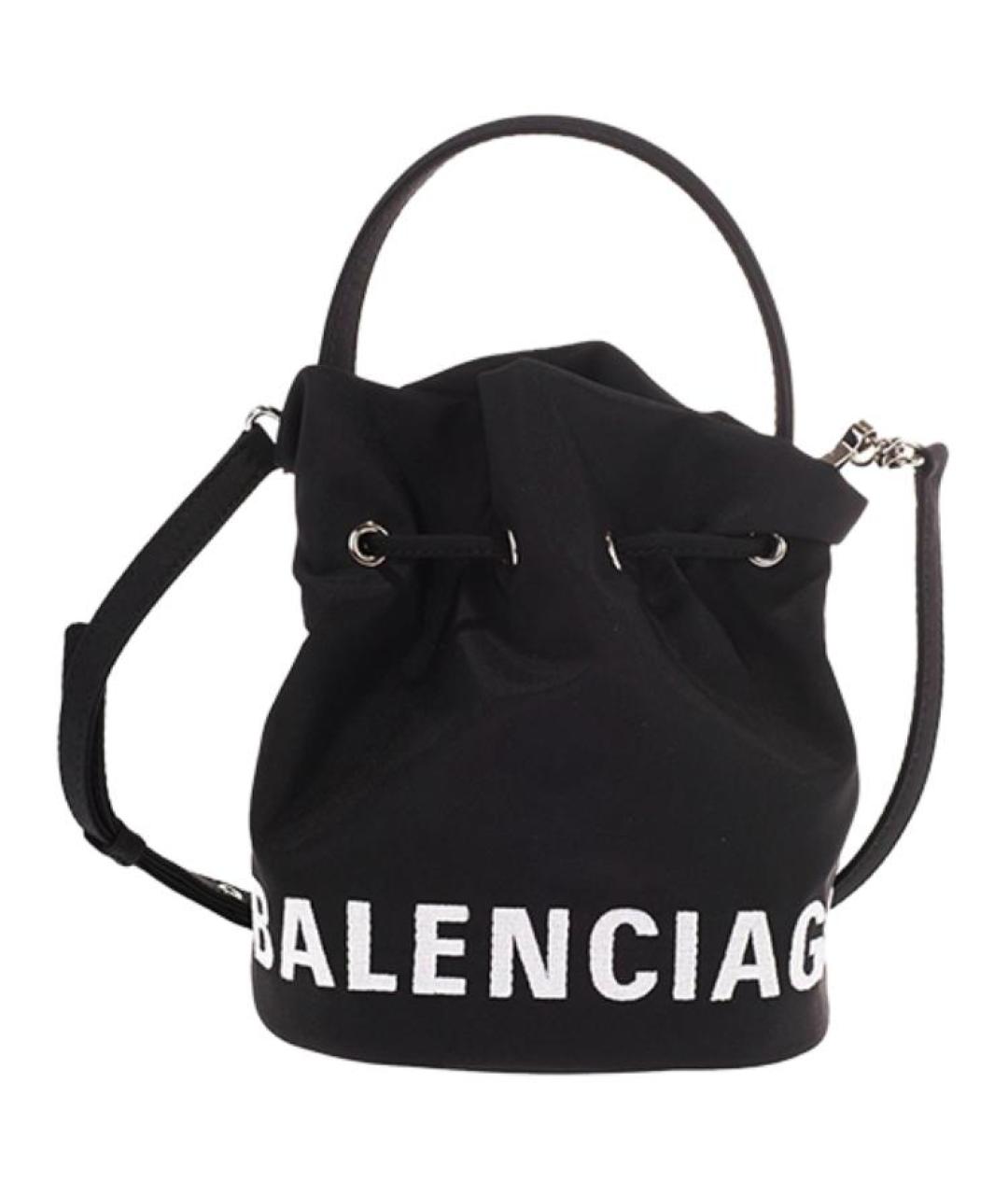 BALENCIAGA Черная сумка через плечо из канвы, фото 3