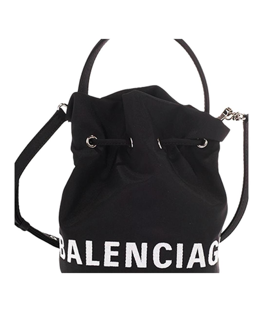 BALENCIAGA Черная сумка через плечо из канвы, фото 5