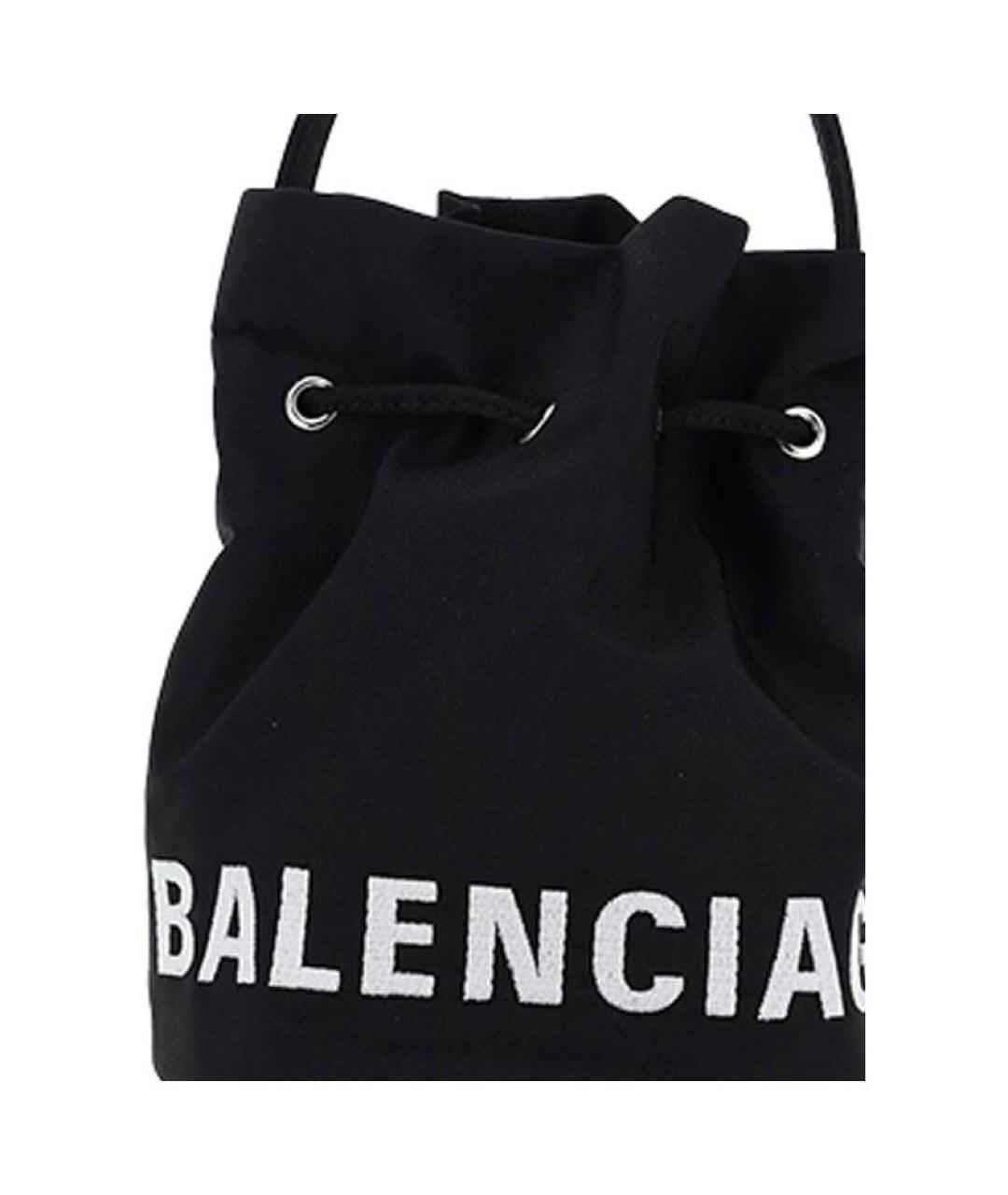 BALENCIAGA Черная сумка через плечо из канвы, фото 4