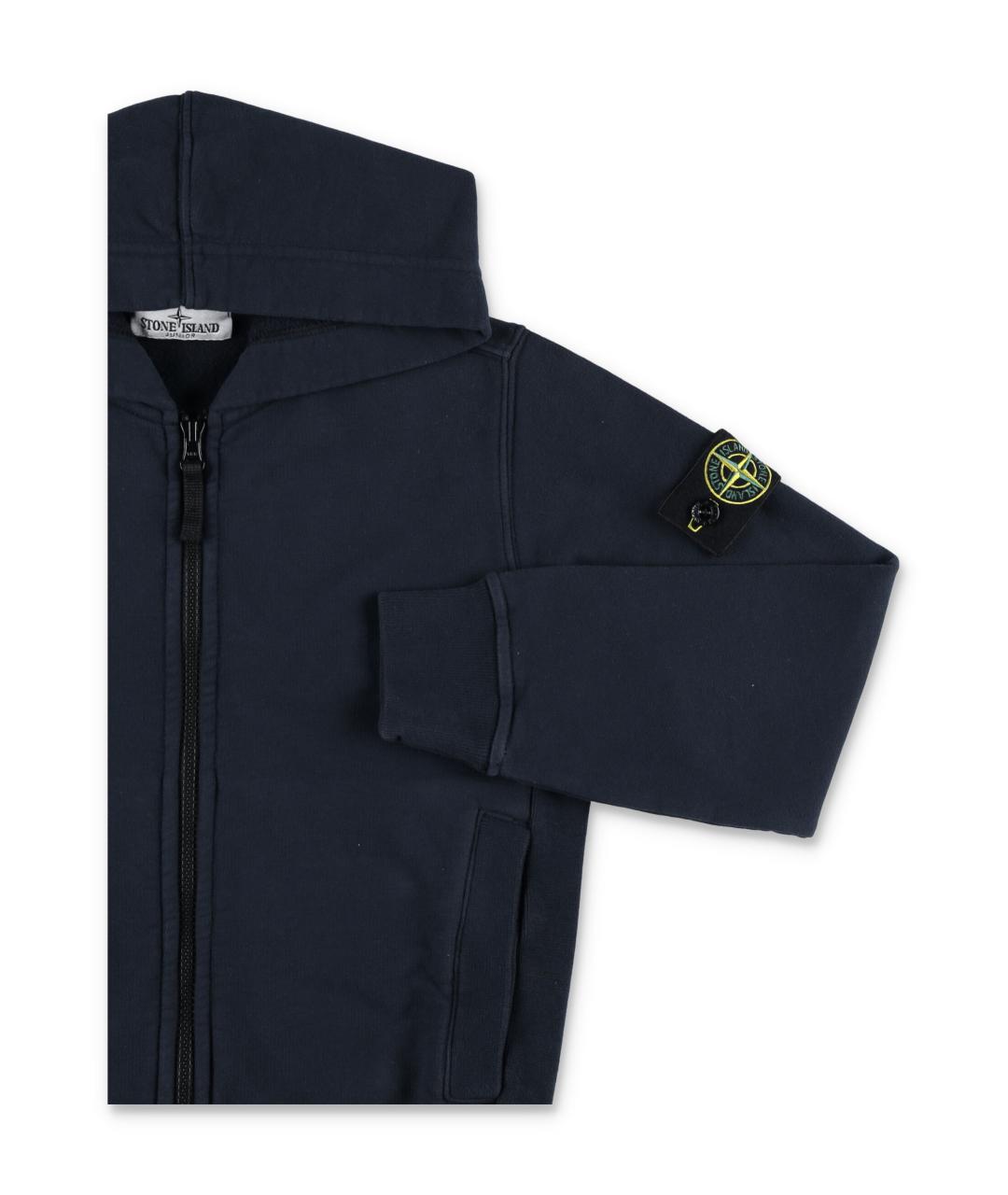STONE ISLAND Темно-синяя хлопковая детская футболка, фото 3