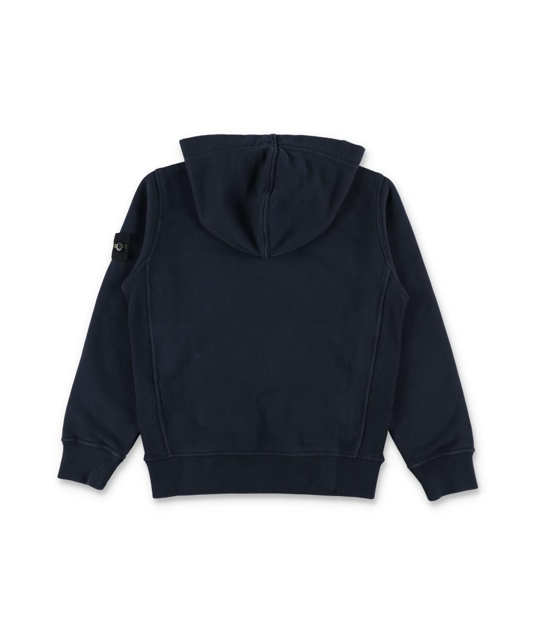 STONE ISLAND Темно-синяя хлопковая детская футболка, фото 2