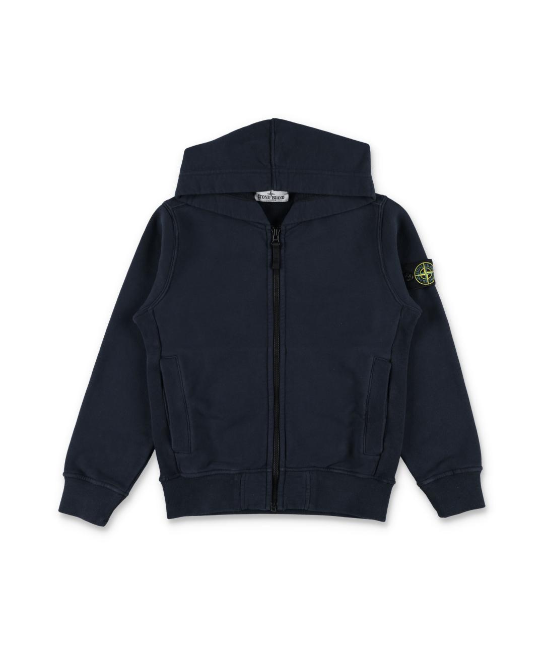 STONE ISLAND Темно-синяя хлопковая детская футболка, фото 1