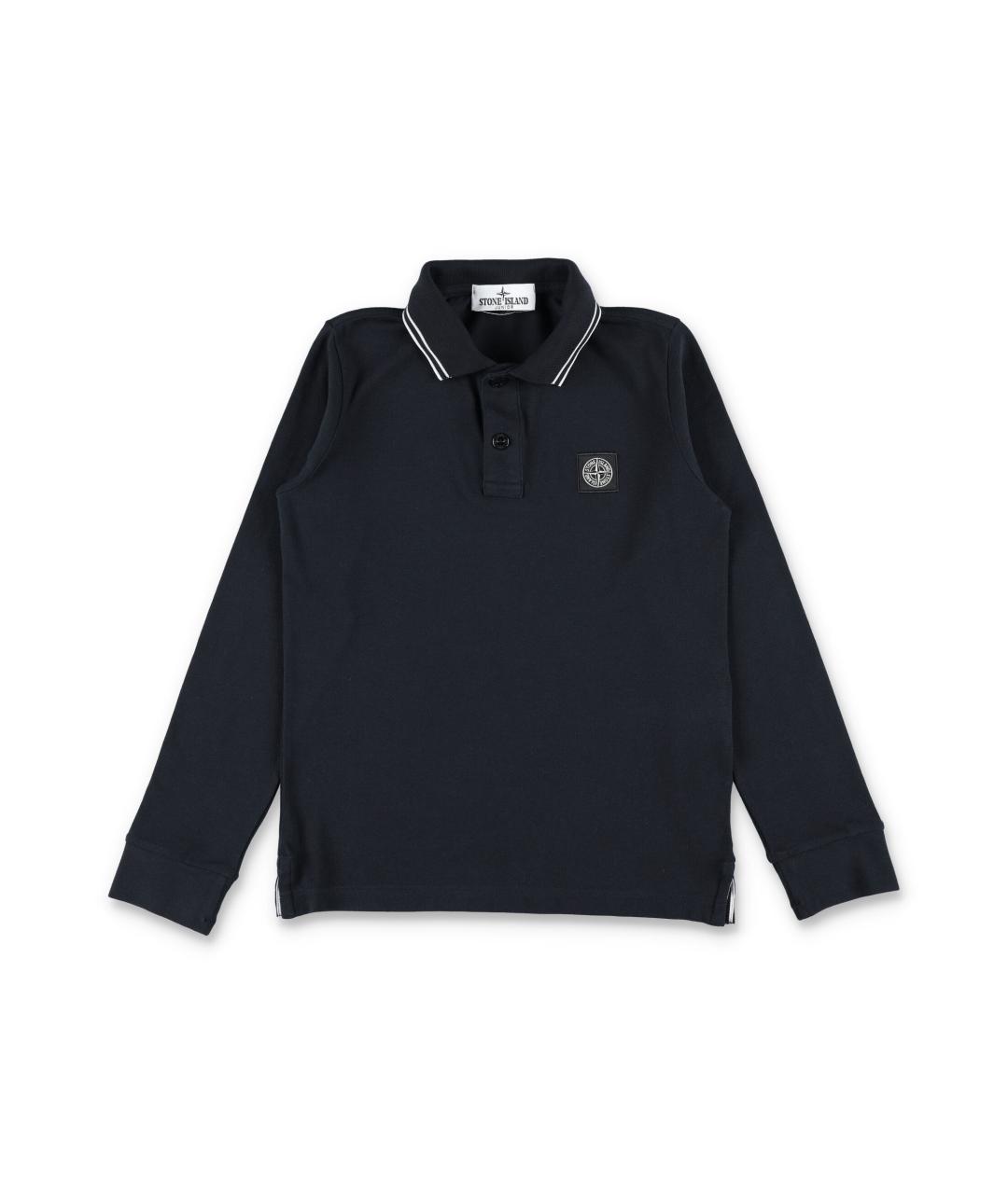 STONE ISLAND Темно-синяя хлопковая детская рубашка, фото 1