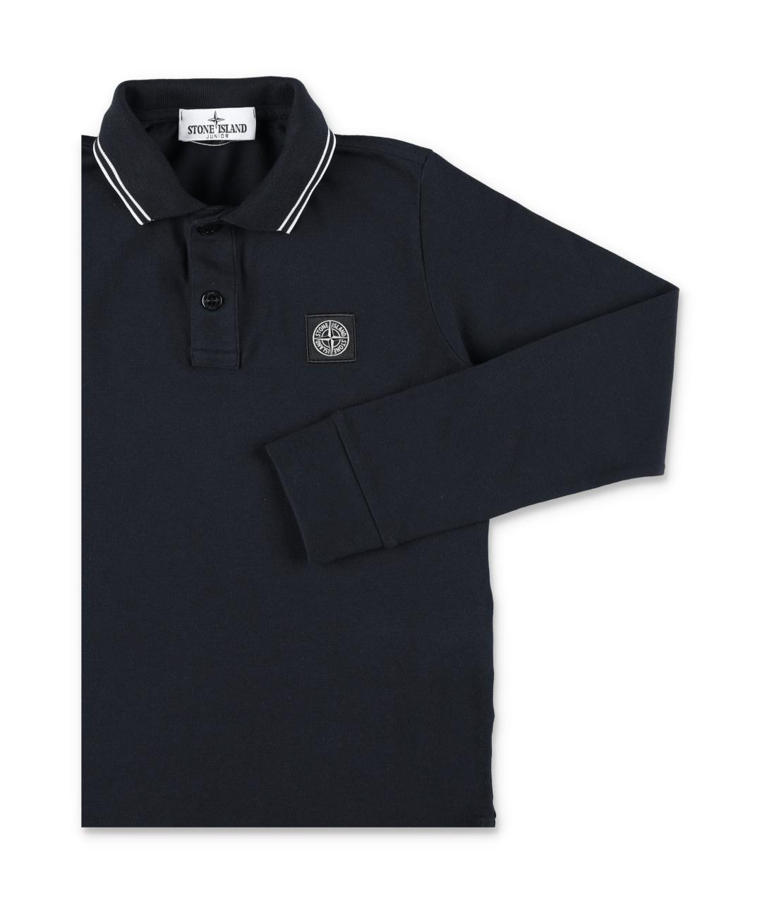STONE ISLAND Темно-синяя хлопковая детская рубашка, фото 2