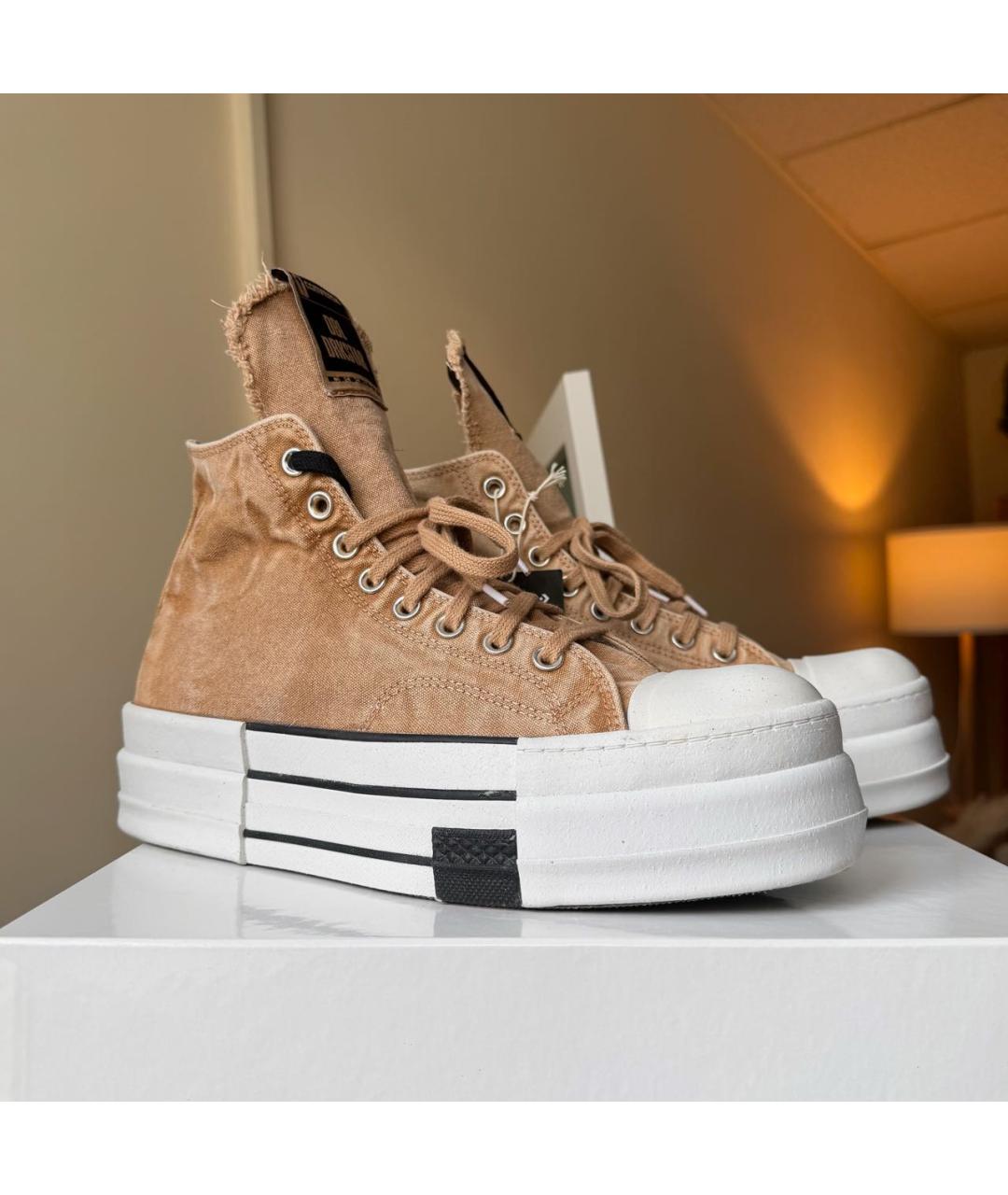 RICK OWENS DRKSHDW Текстильные высокие кроссовки / кеды, фото 2