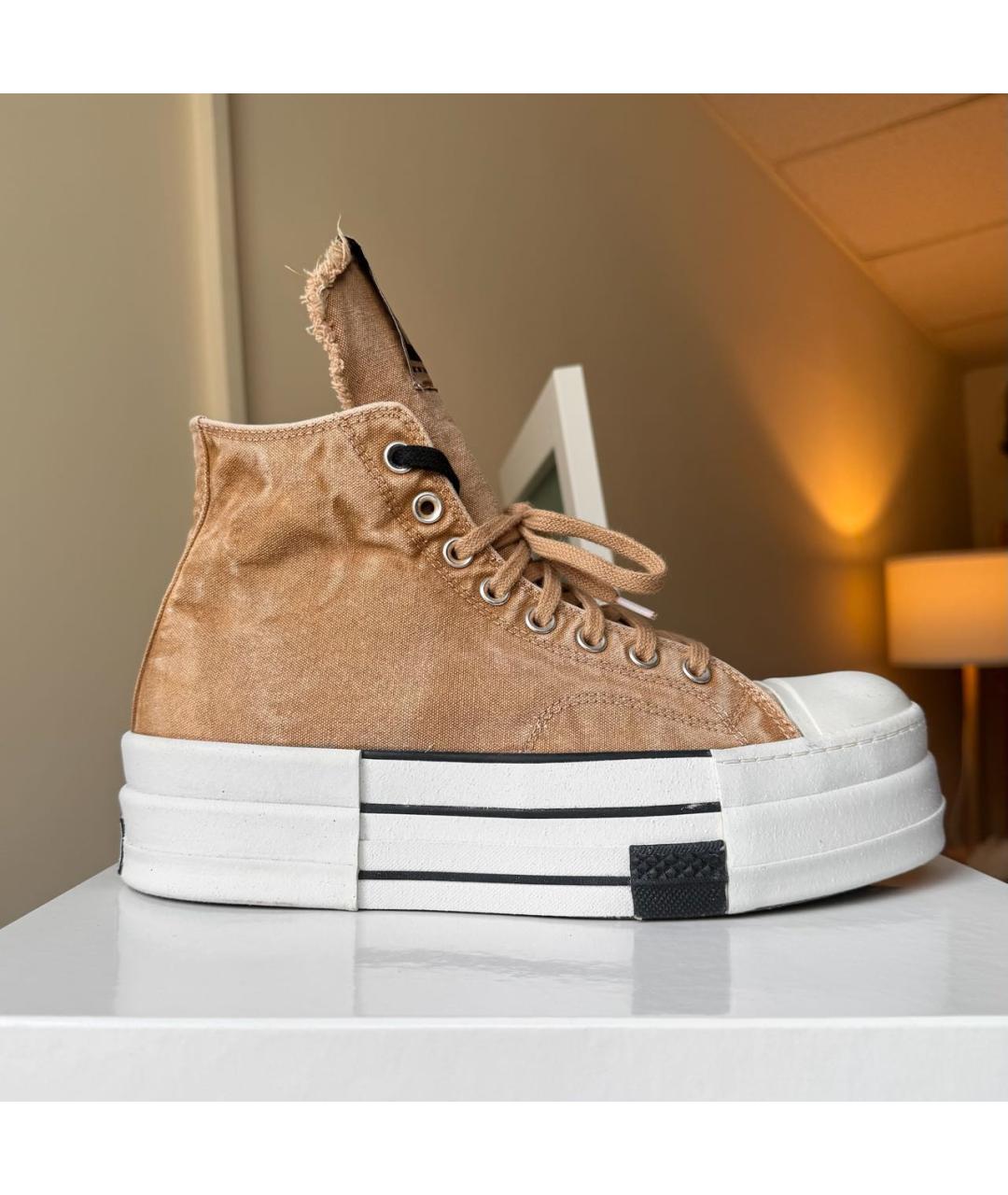 RICK OWENS DRKSHDW Текстильные высокие кроссовки / кеды, фото 9