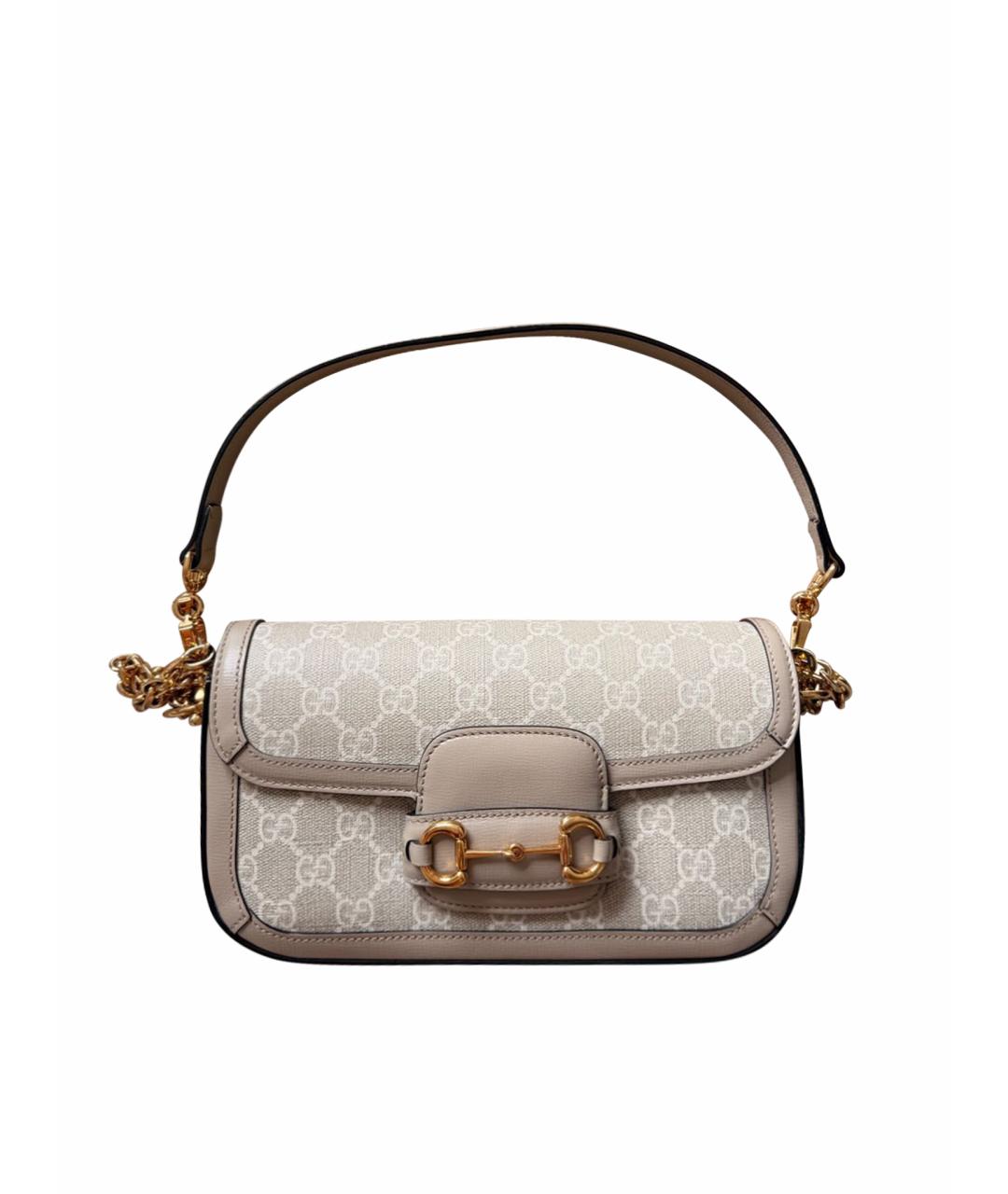 GUCCI Бежевая кожаная сумка через плечо, фото 1