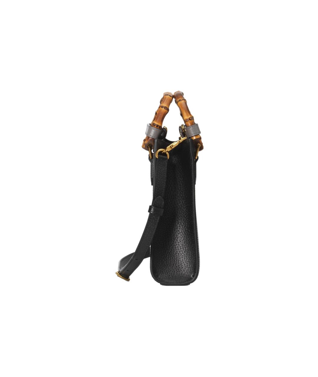 GUCCI Черная кожаная сумка тоут, фото 5