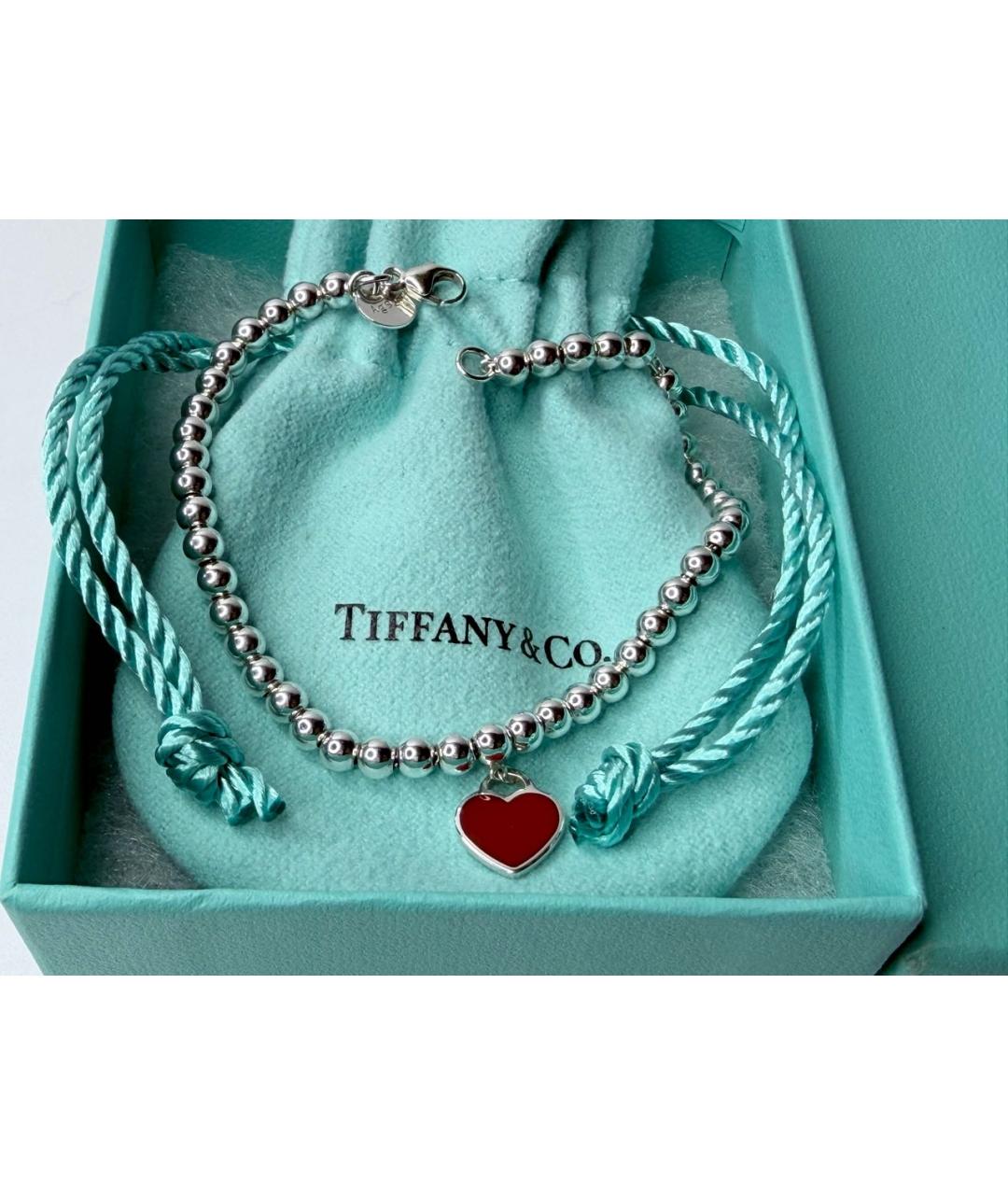 TIFFANY&CO Красный серебряный браслет, фото 2