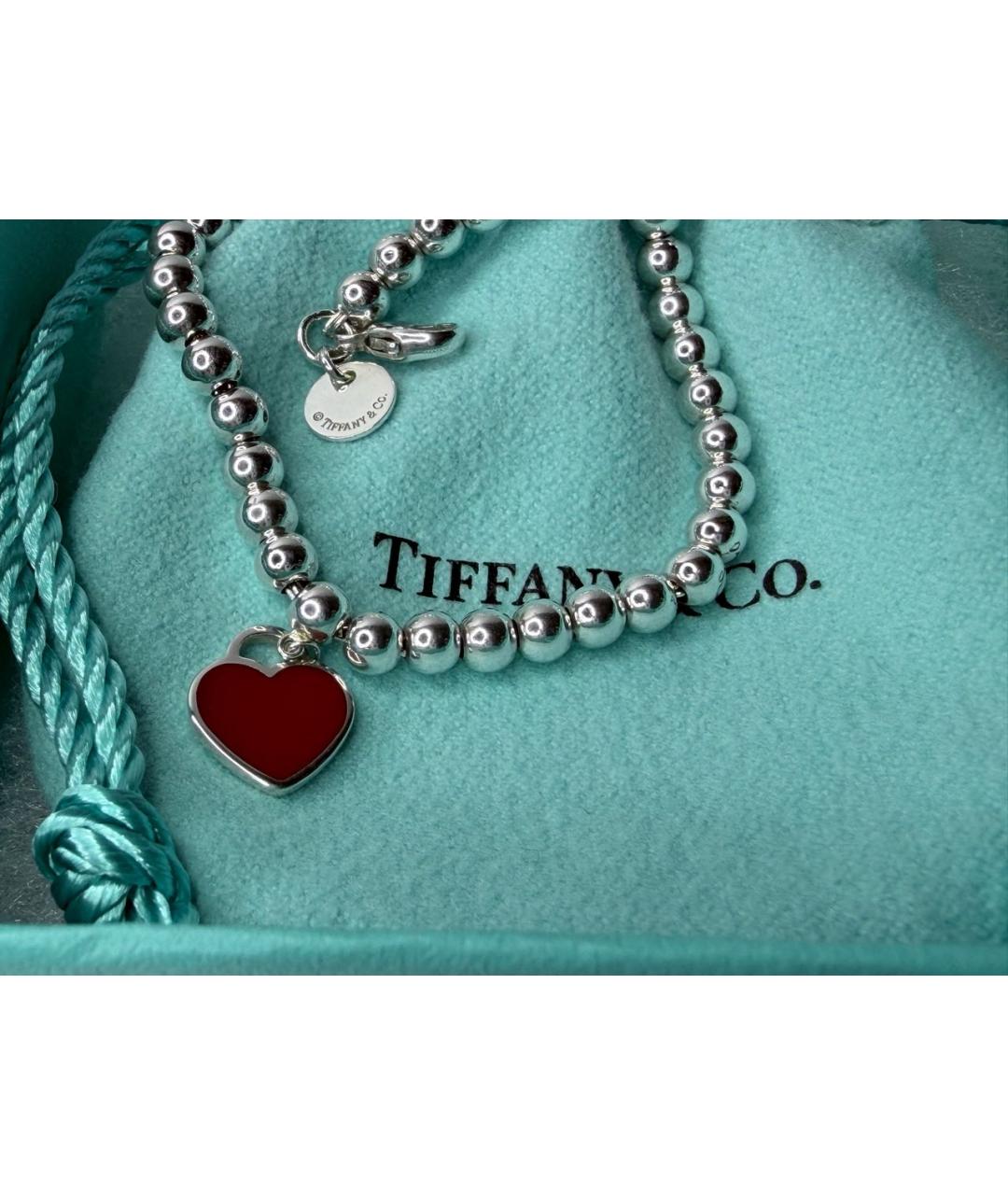 TIFFANY&CO Красный серебряный браслет, фото 3