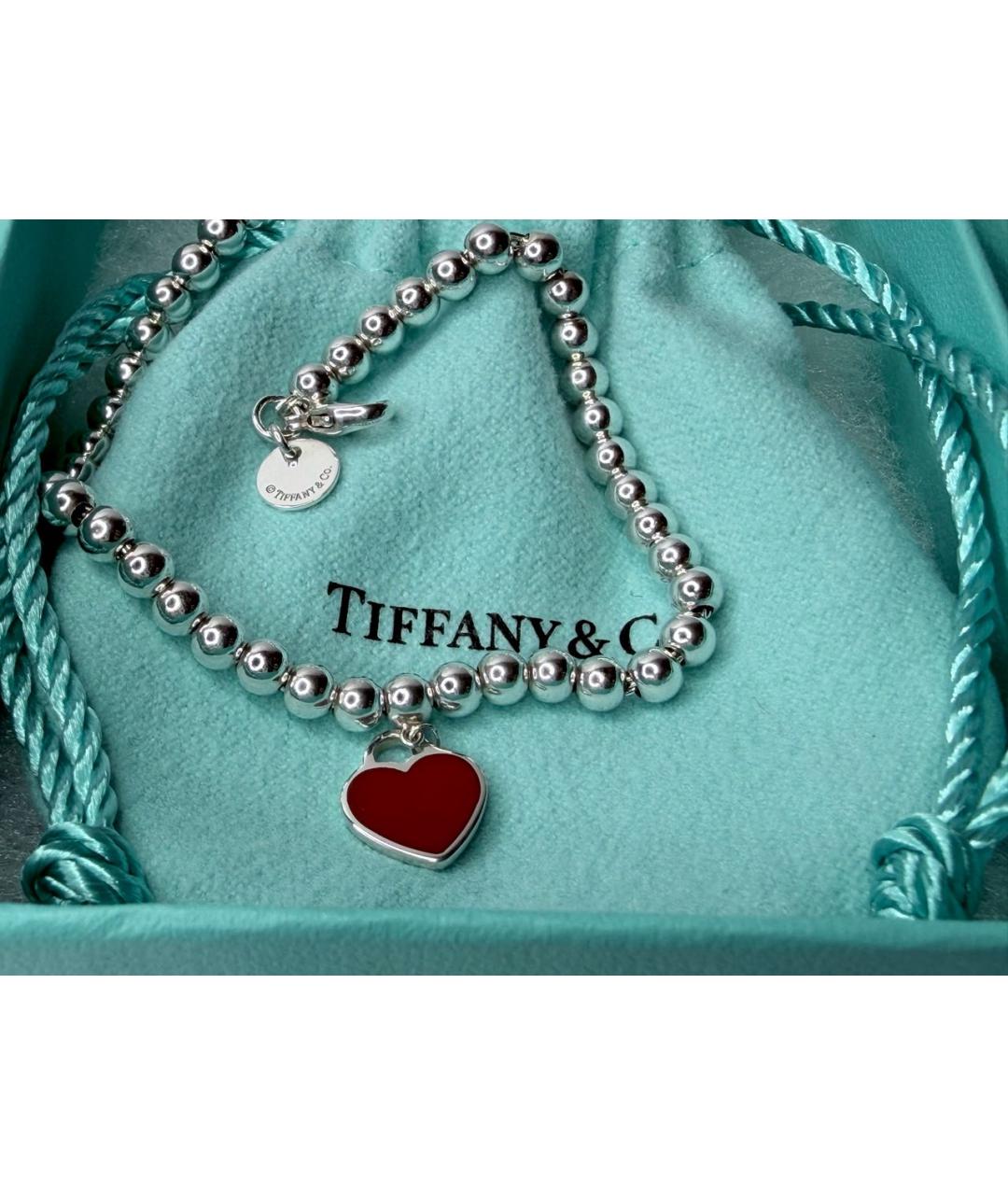 TIFFANY&CO Красный серебряный браслет, фото 5
