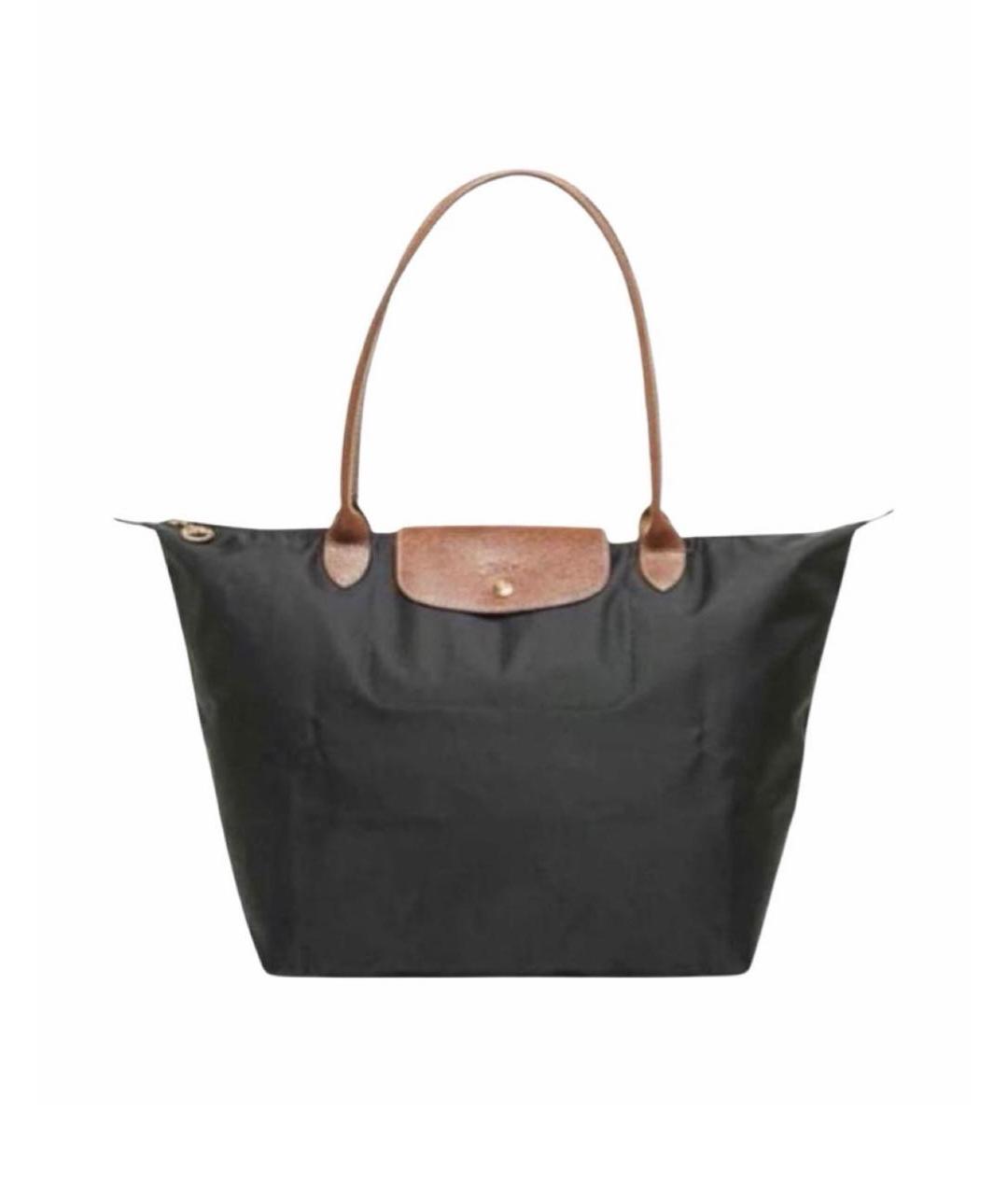 LONGCHAMP Черная тканевая сумка тоут, фото 1