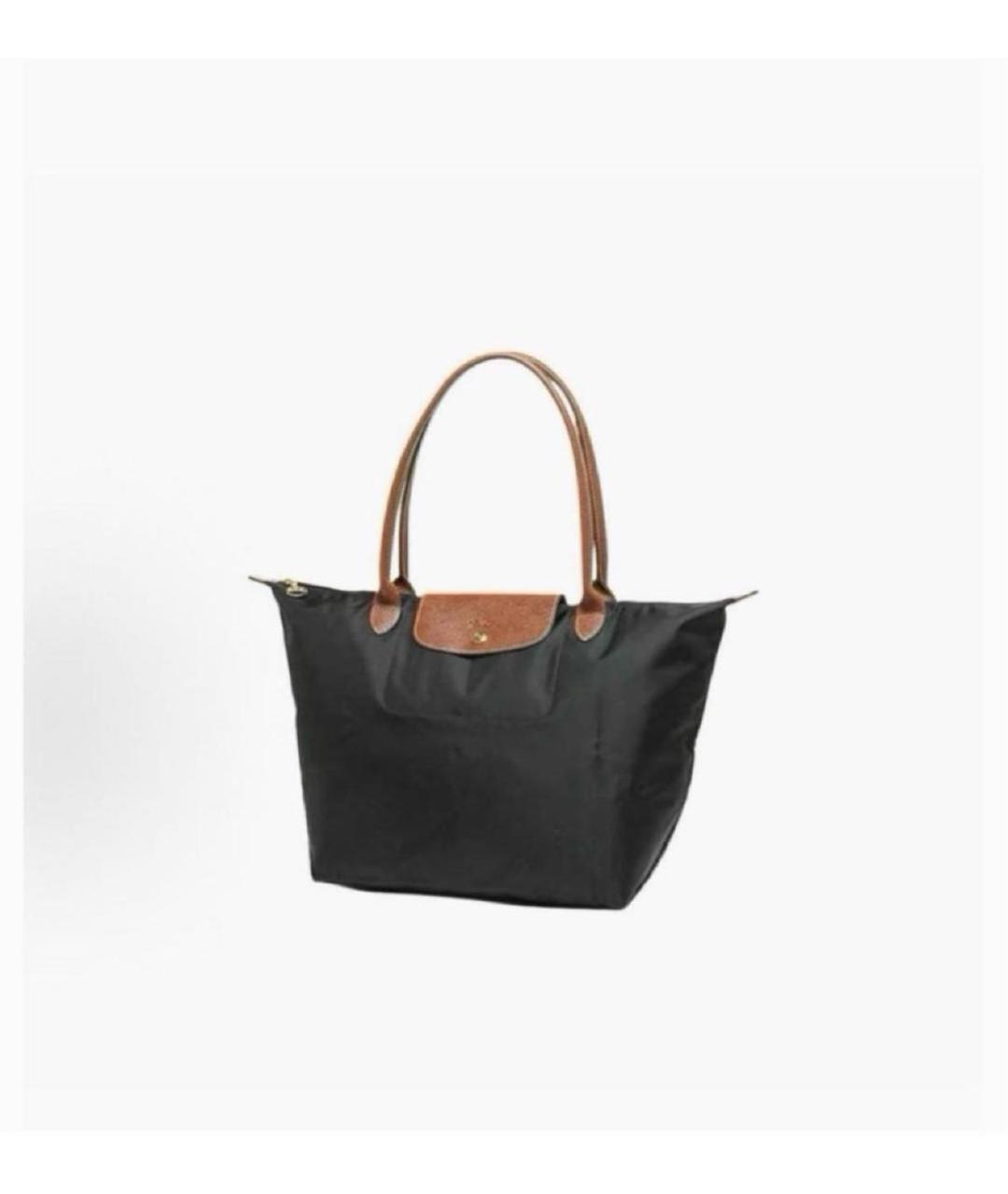 LONGCHAMP Черная тканевая сумка тоут, фото 2