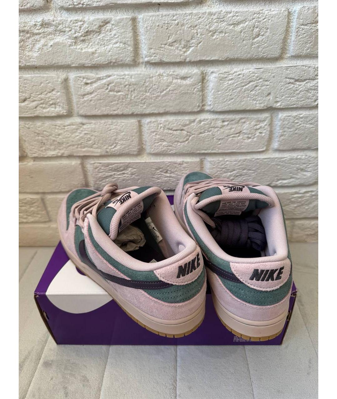 NIKE Розовые замшевые низкие кроссовки / кеды, фото 4